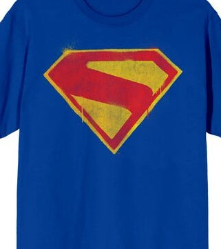 Supergirl Movie 2026 Supergirl Logo Distress Men's Royal Crew Neck Short Sleeve T-shirt