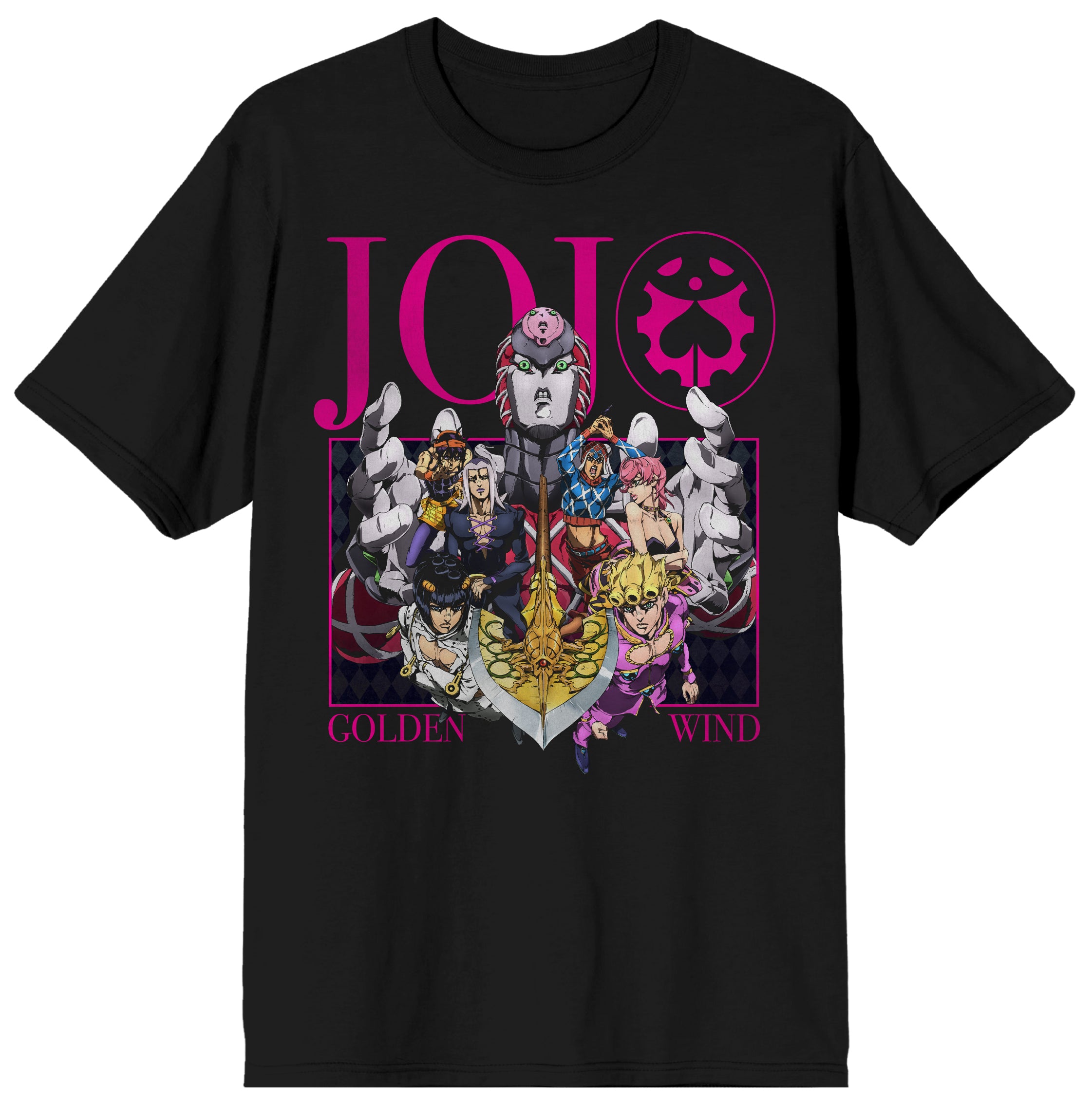 Jojo's Bizarre Adventure Characters Black Short Sleeve Tee for Men
