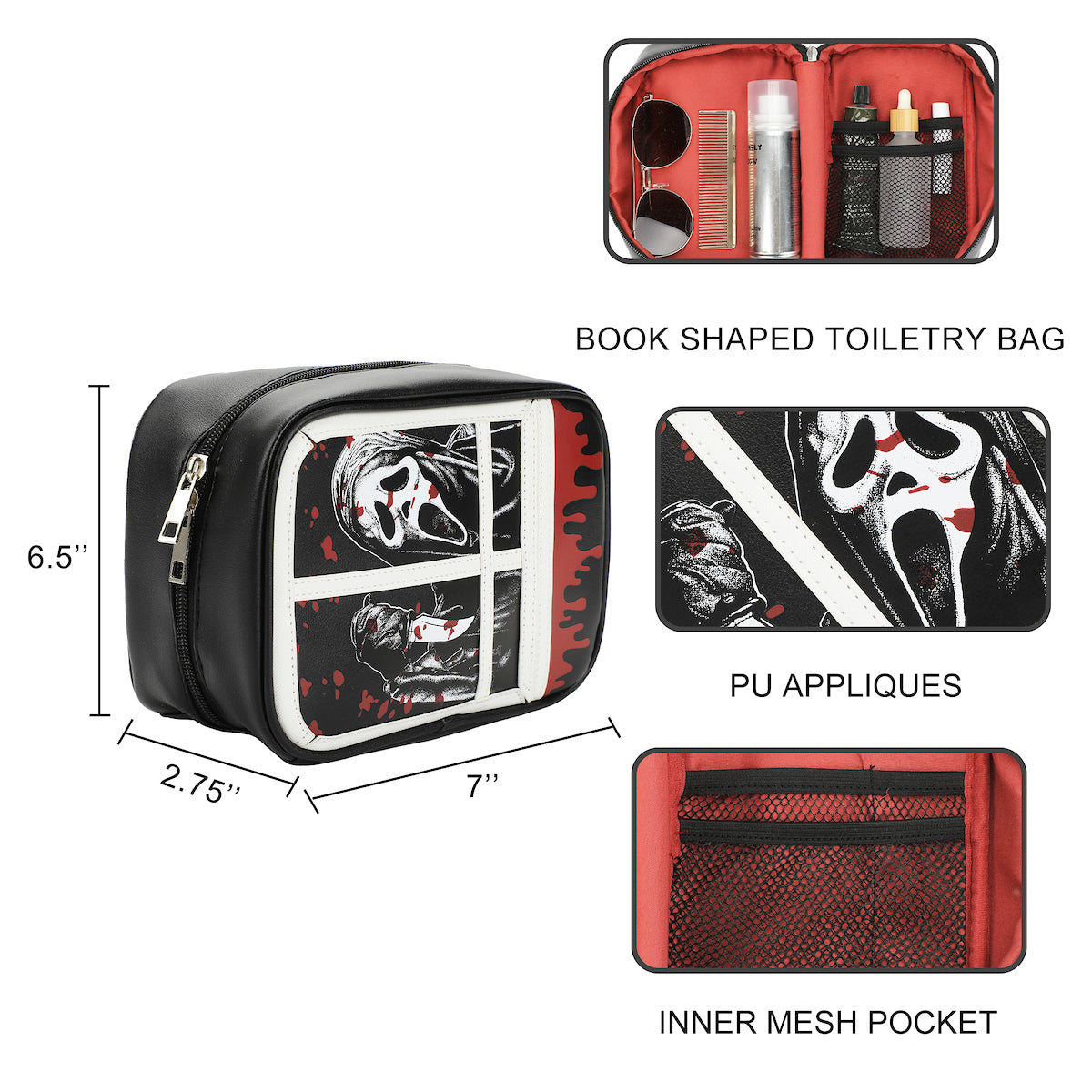 Ghostface Book shaped Toiletry Bag