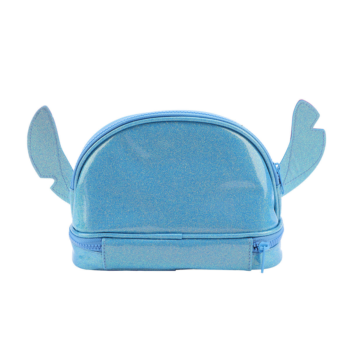 Lilo & Stitch Stitch Head Blue Glitter 6" Cosmetic Pouch