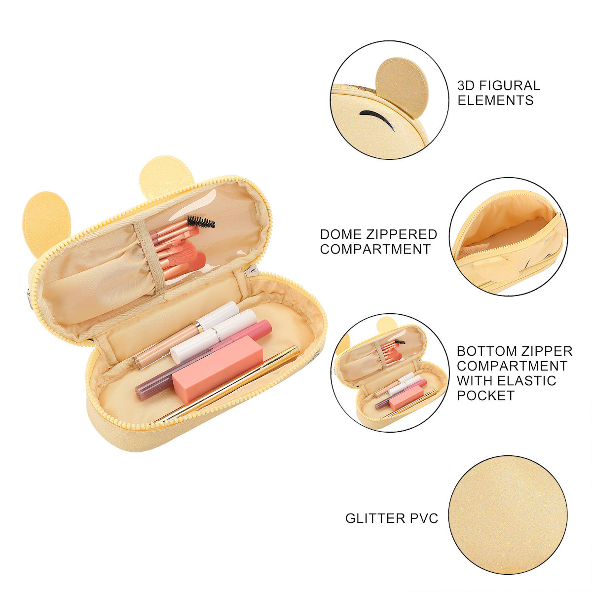 Winnie The Pooh Glitter 6" Cosmetic Pouch