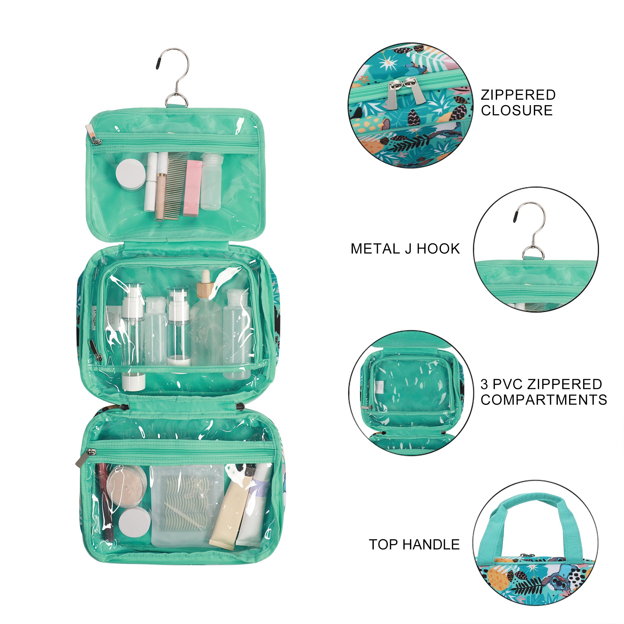 Disney Lilo & Stitch Tropical Stitch Adult Cosmetic/Toiletry Bag