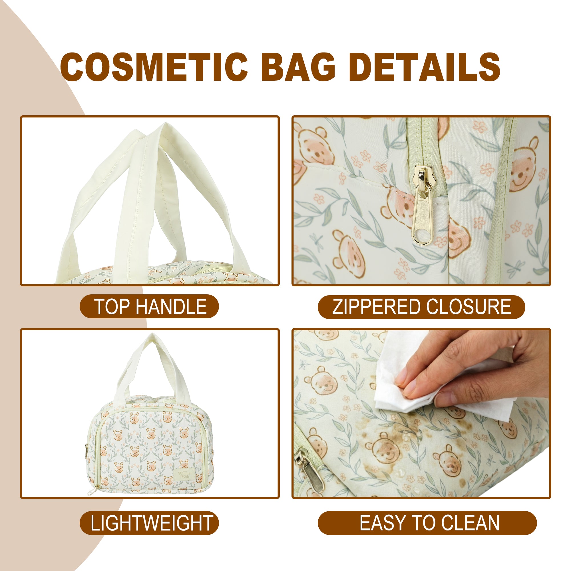 Winnie The Pooh Large Cosmetic Bag for Travel and Daily Use