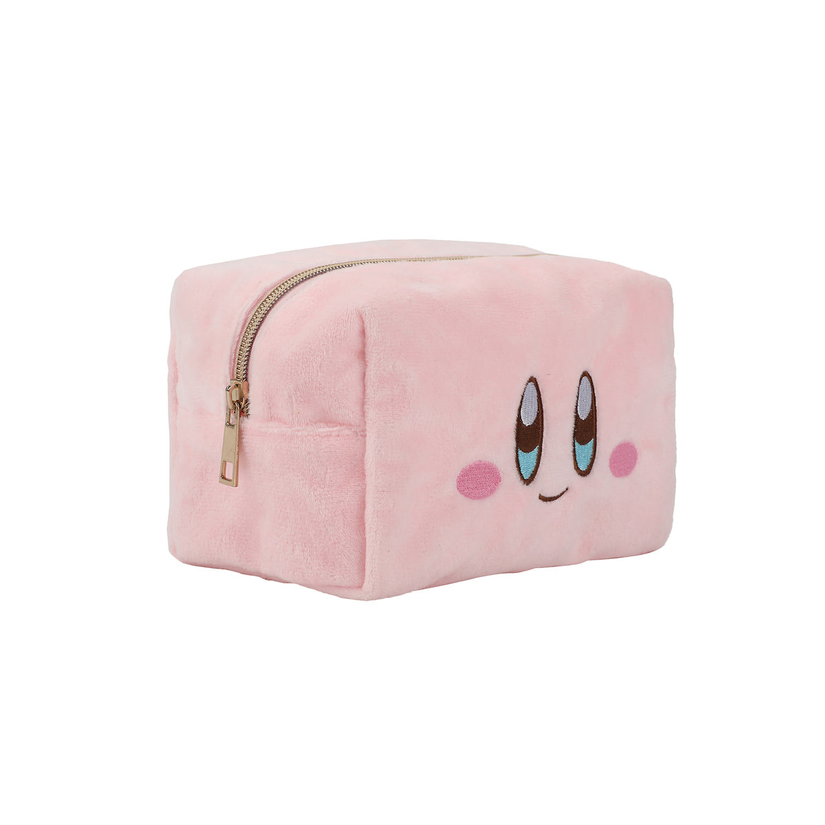 Kirby Face 8 Pink Plush Cosmetic Bag