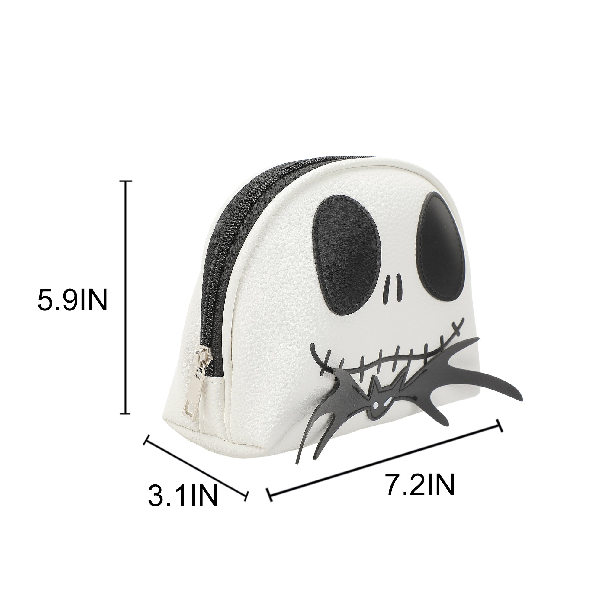 Nightmare Before Christmas Jack Skellington White 7" Cosmetic Bag