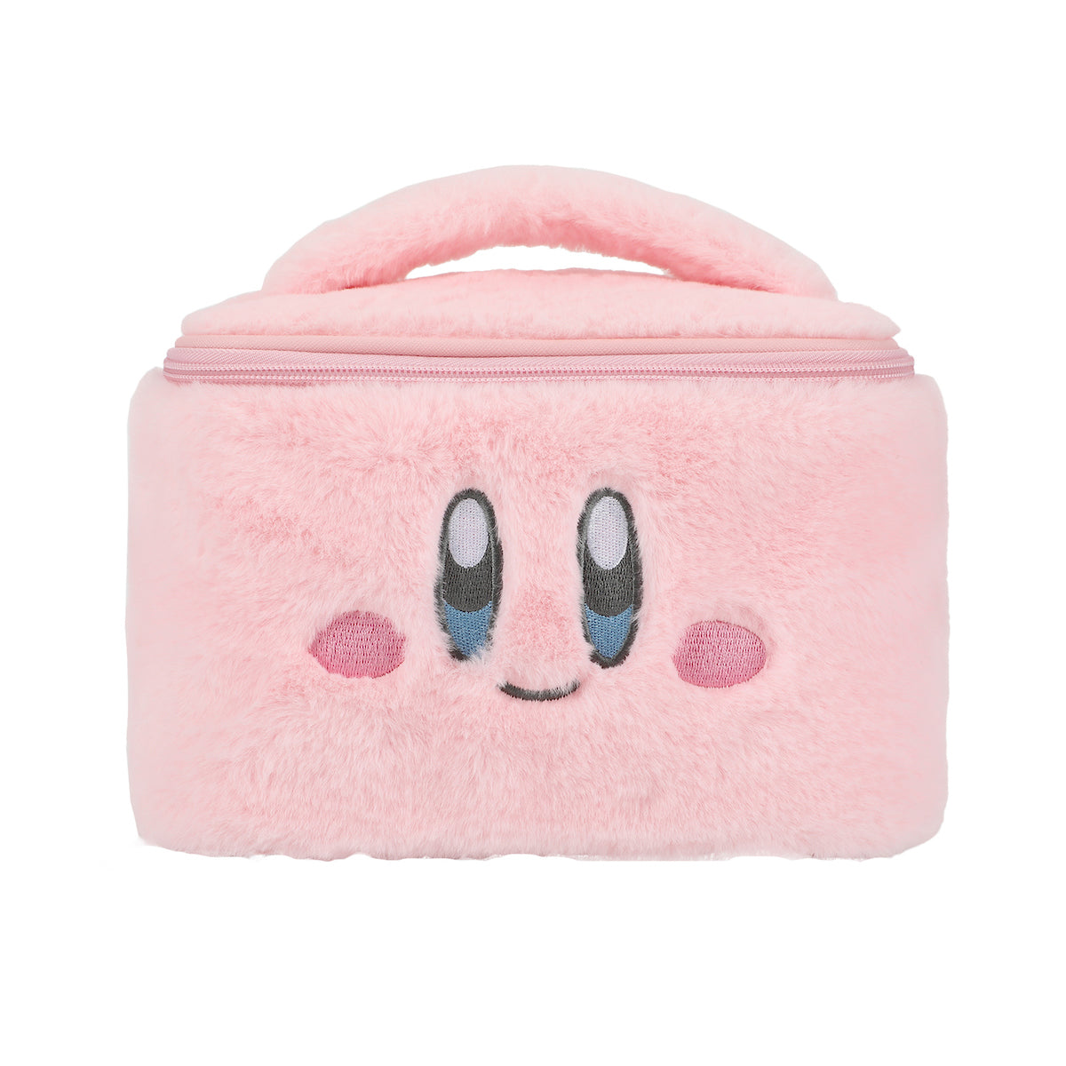 Kirby Character Face 21 Cm Pink Fuzzy Cosmetic Bag