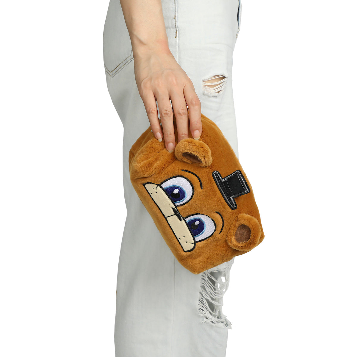 Five Nights At Freddy's Freddy 8" Brown Faux Fur Cosmetic Bag