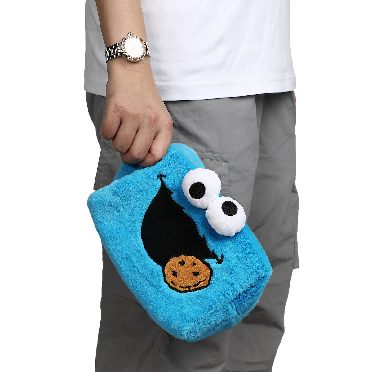 Sesame Street Cookie Monster Blue 8" Cosmetic Bag