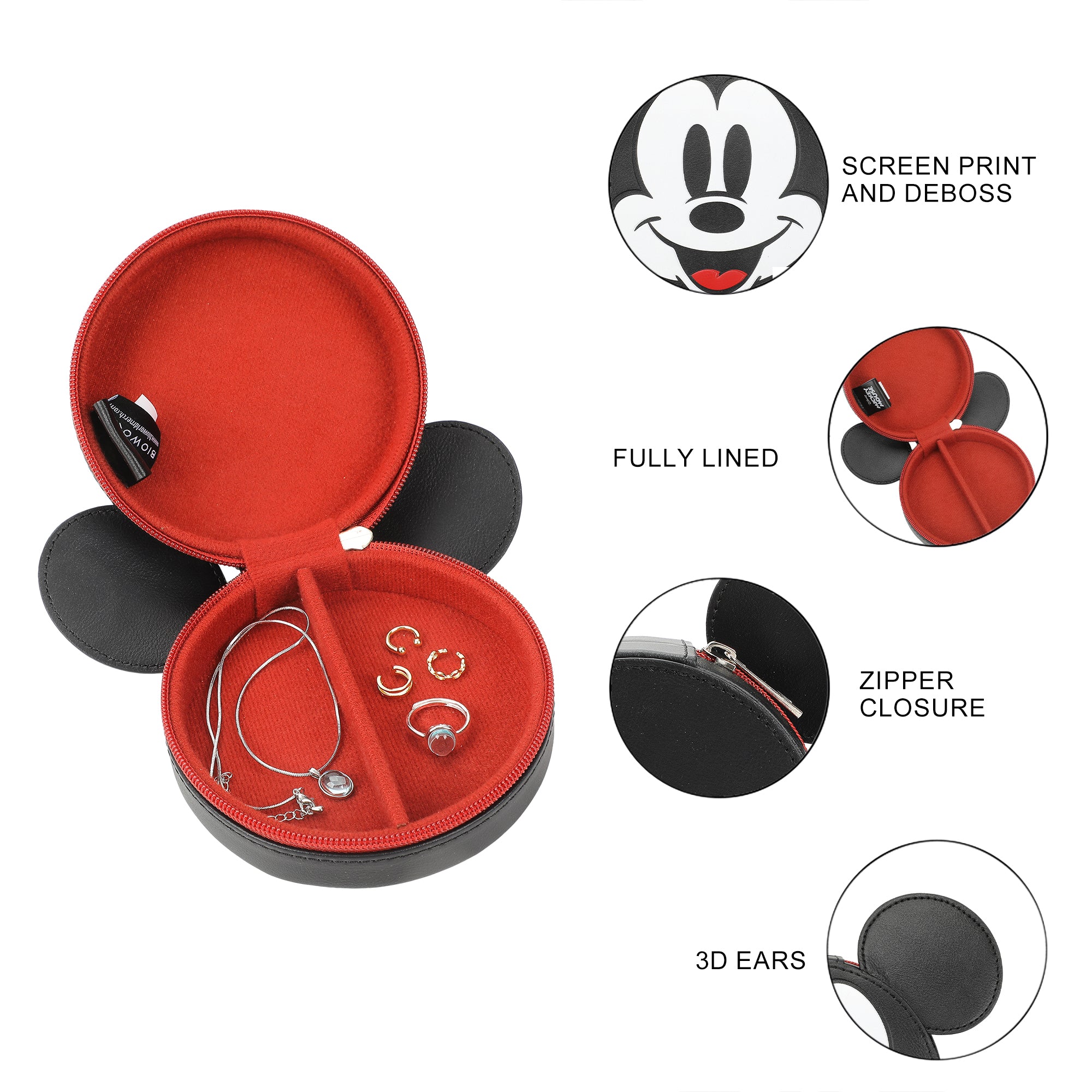 Mickey Mouse Classic Mickey Head Black 5" Jewelry Box