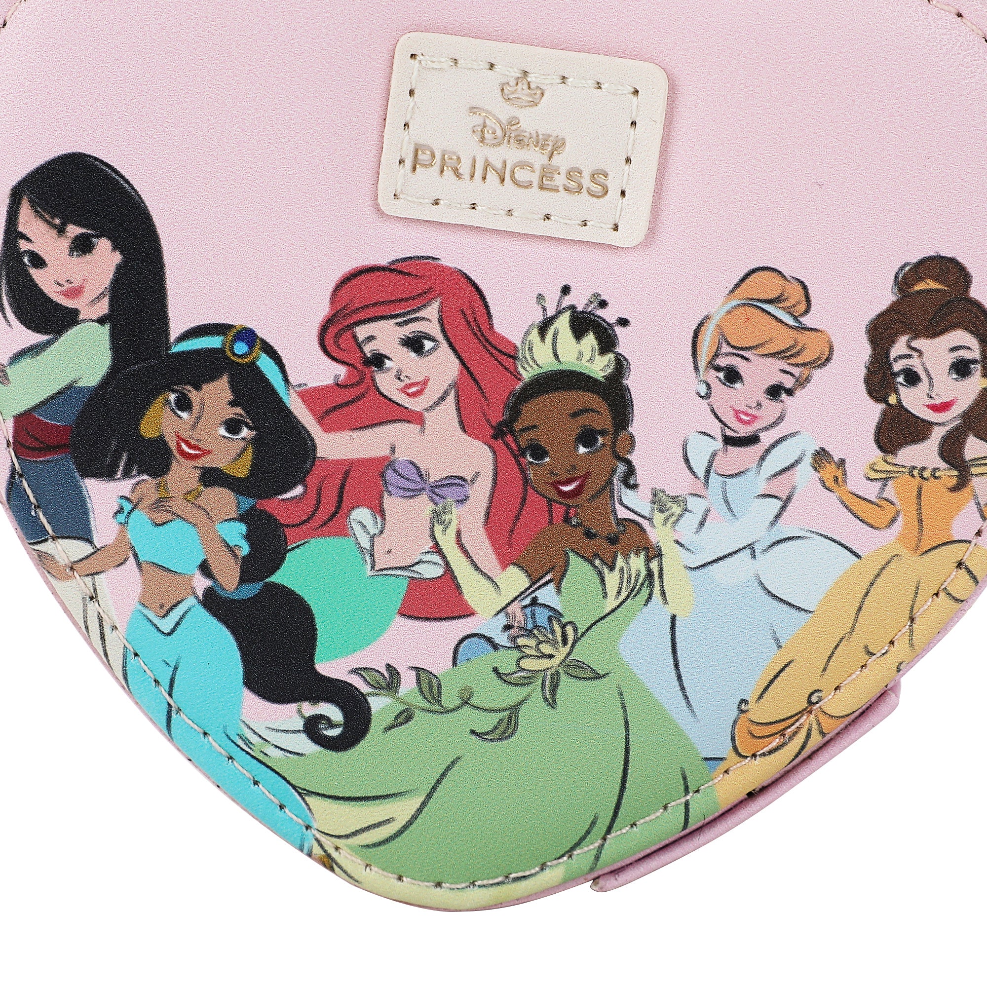 Heart-Shaped Disney Princesses Mini Travel Jewelry Case With Handle