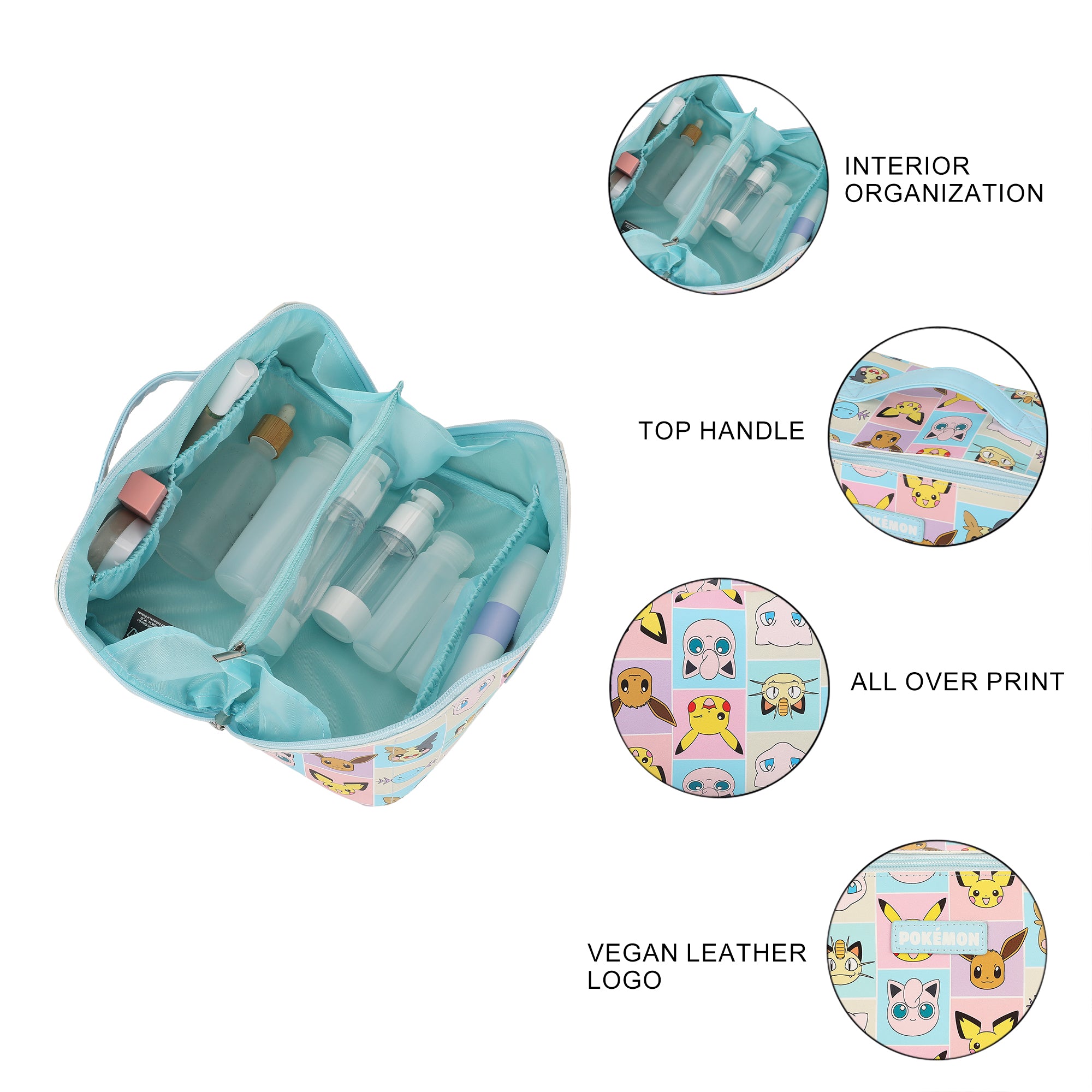 Pokemon All-Over Print Women's Novelty Cosmetic Bag