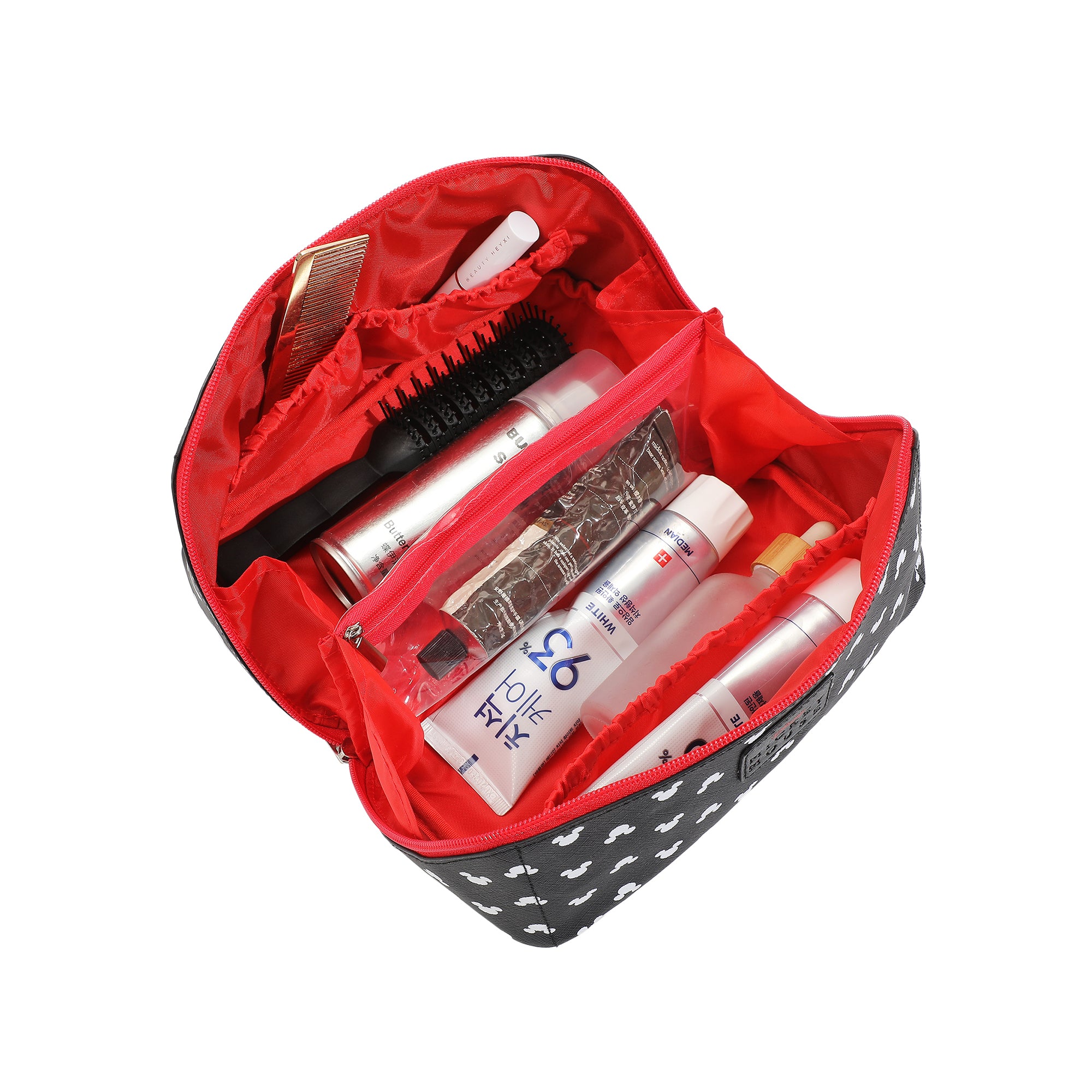 Disney Mickey Mouse Ears All-Over Print 23.5 CM Black Cosmetic Bag