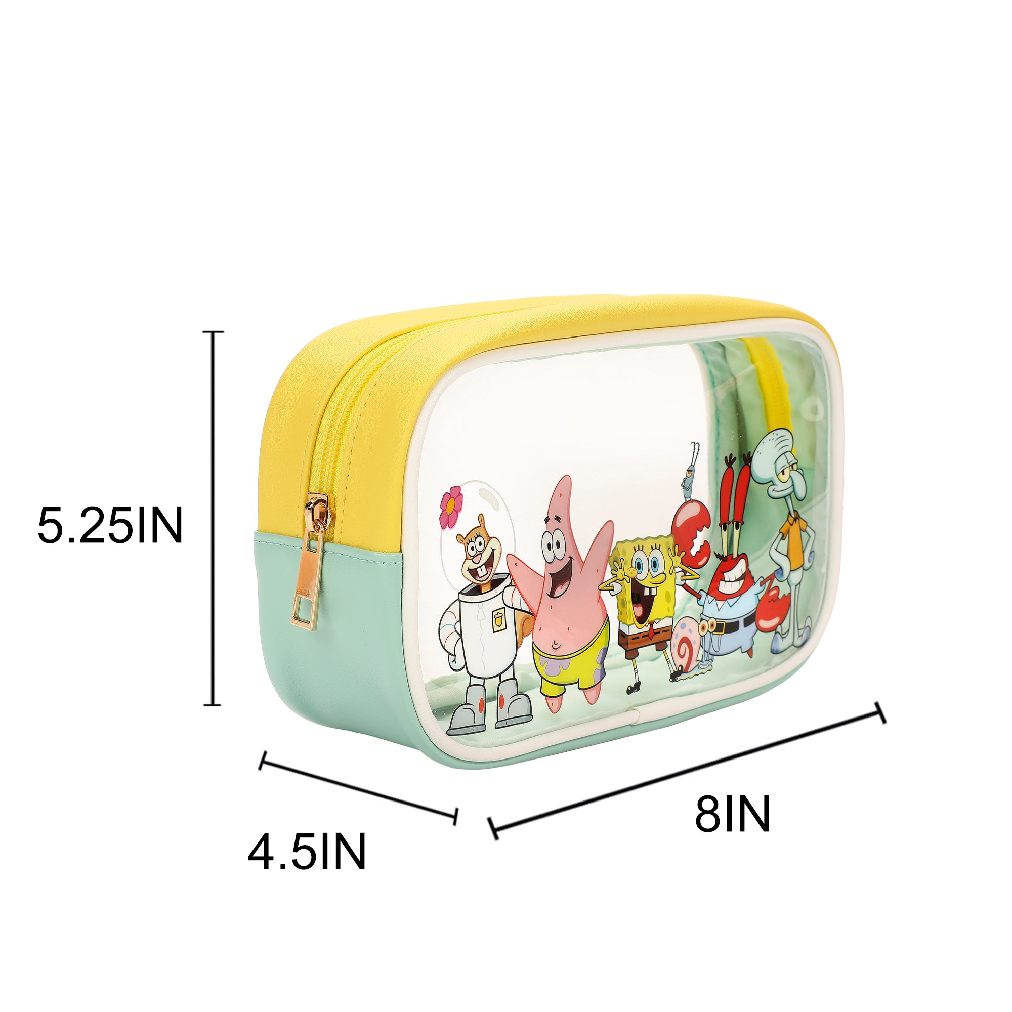 Nickelodeon SpongeBob SquarePants 3-Piece Cosmetic Bag Set with Zipper Closure