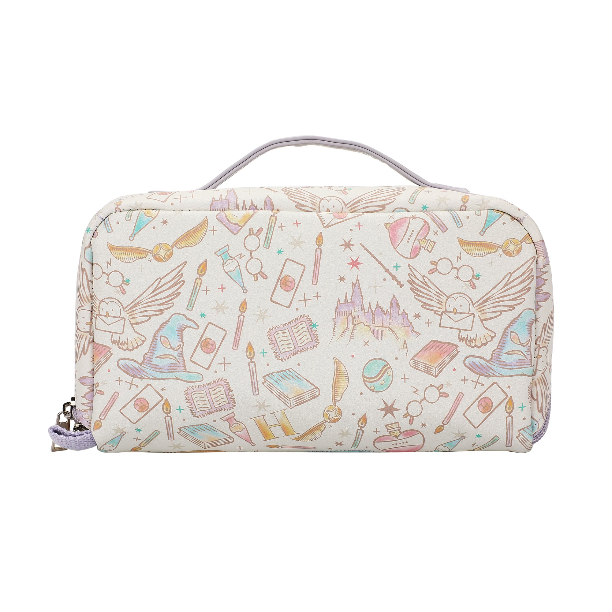 Harry Potter Cosmetic Bag with Spell and Potion Print Design