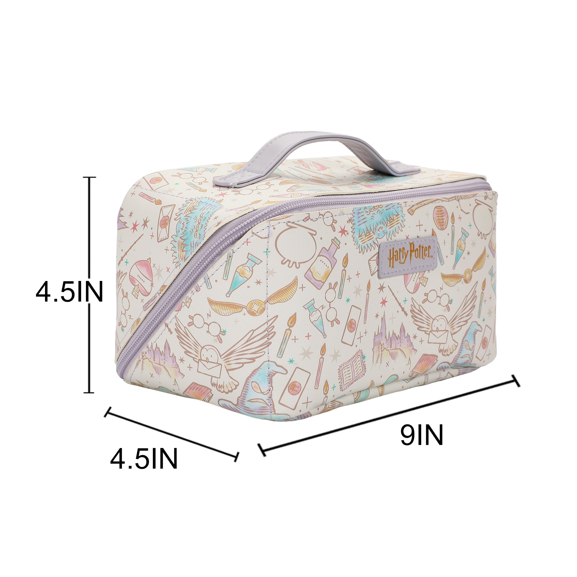 Harry Potter Cosmetic Bag with Spell and Potion Print Design