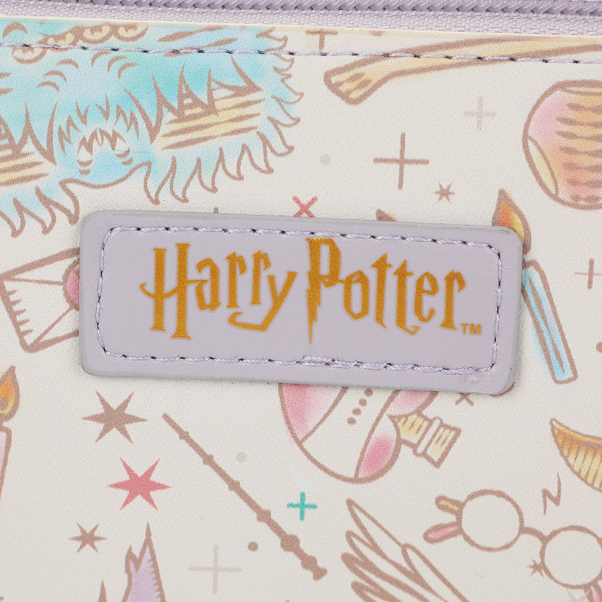Harry Potter Cosmetic Bag with Spell and Potion Print Design