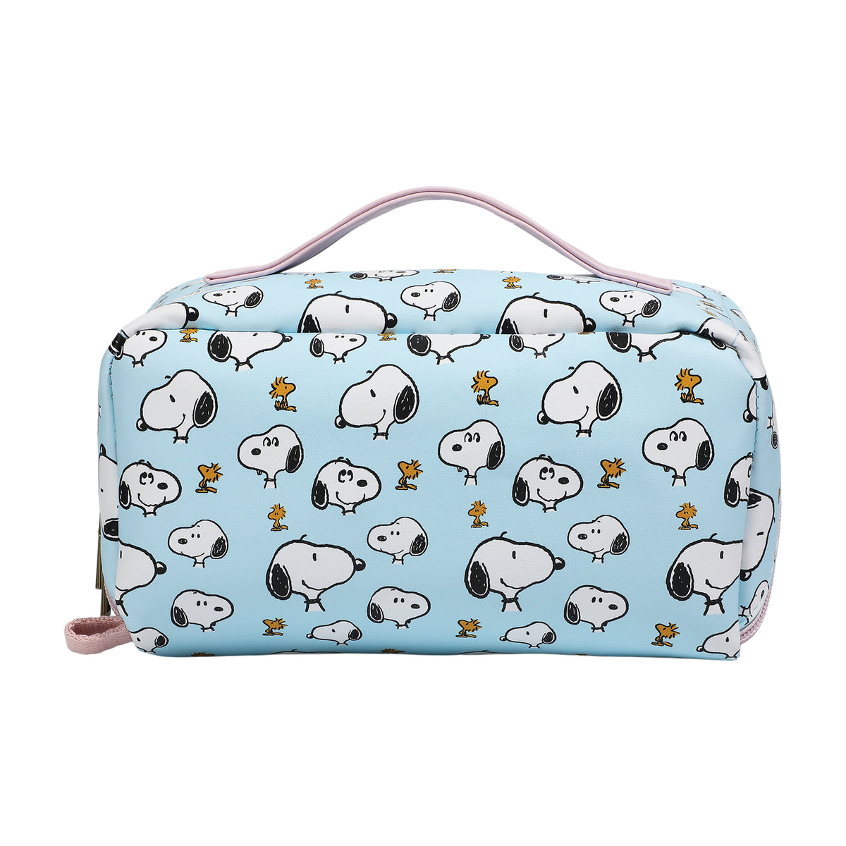 Peanuts Snoopy Woodstock Sky Blue PU Cosmetic Bag for Women