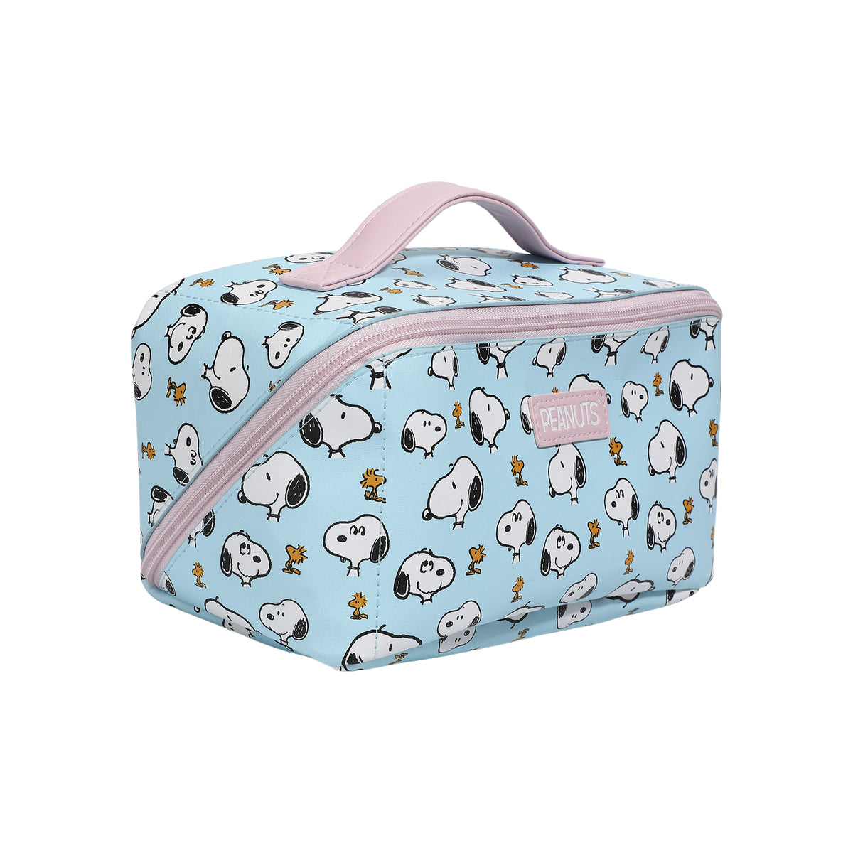 Peanuts Snoopy Woodstock Sky Blue PU Cosmetic Bag for Women