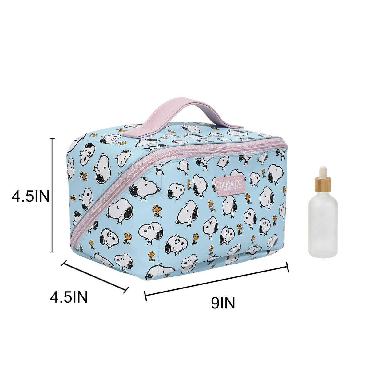 Peanuts Snoopy Woodstock Sky Blue PU Cosmetic Bag for Women