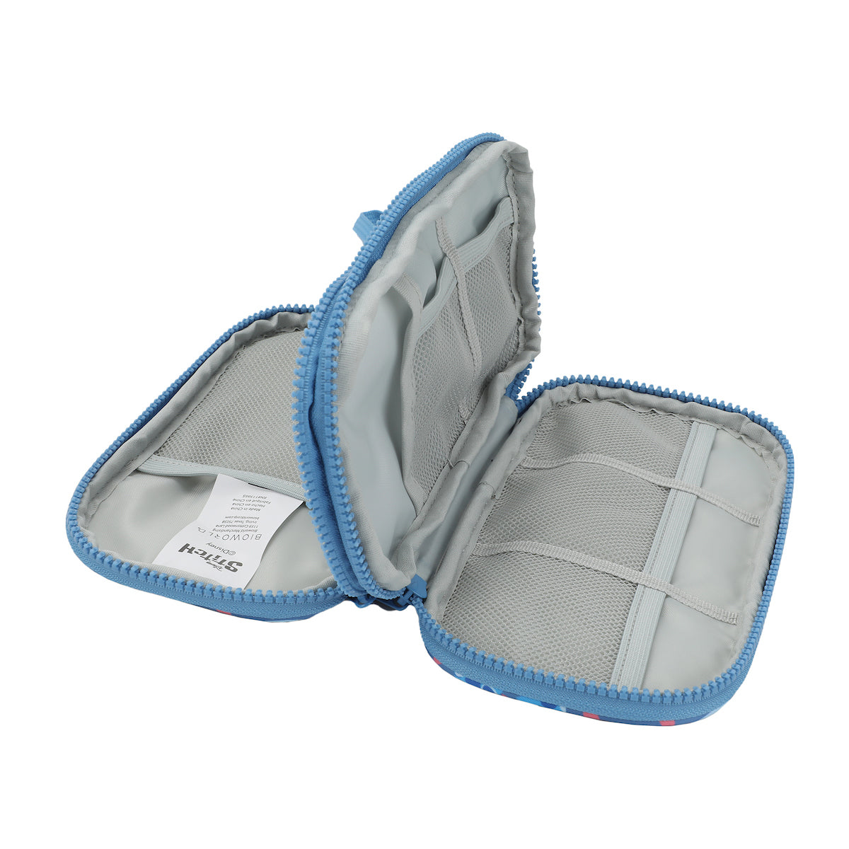 Disney Stitch Repeat Character Heads 4" Blue Tech Cable Organizer Travel Case