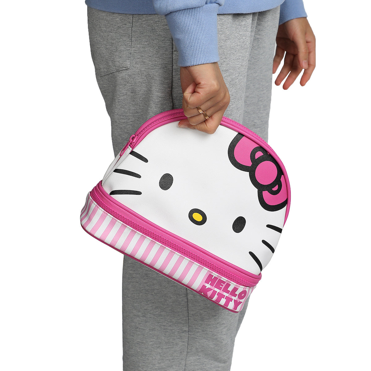 Hello Kitty Big Face Pink Zippered Dome Cosmetic Case