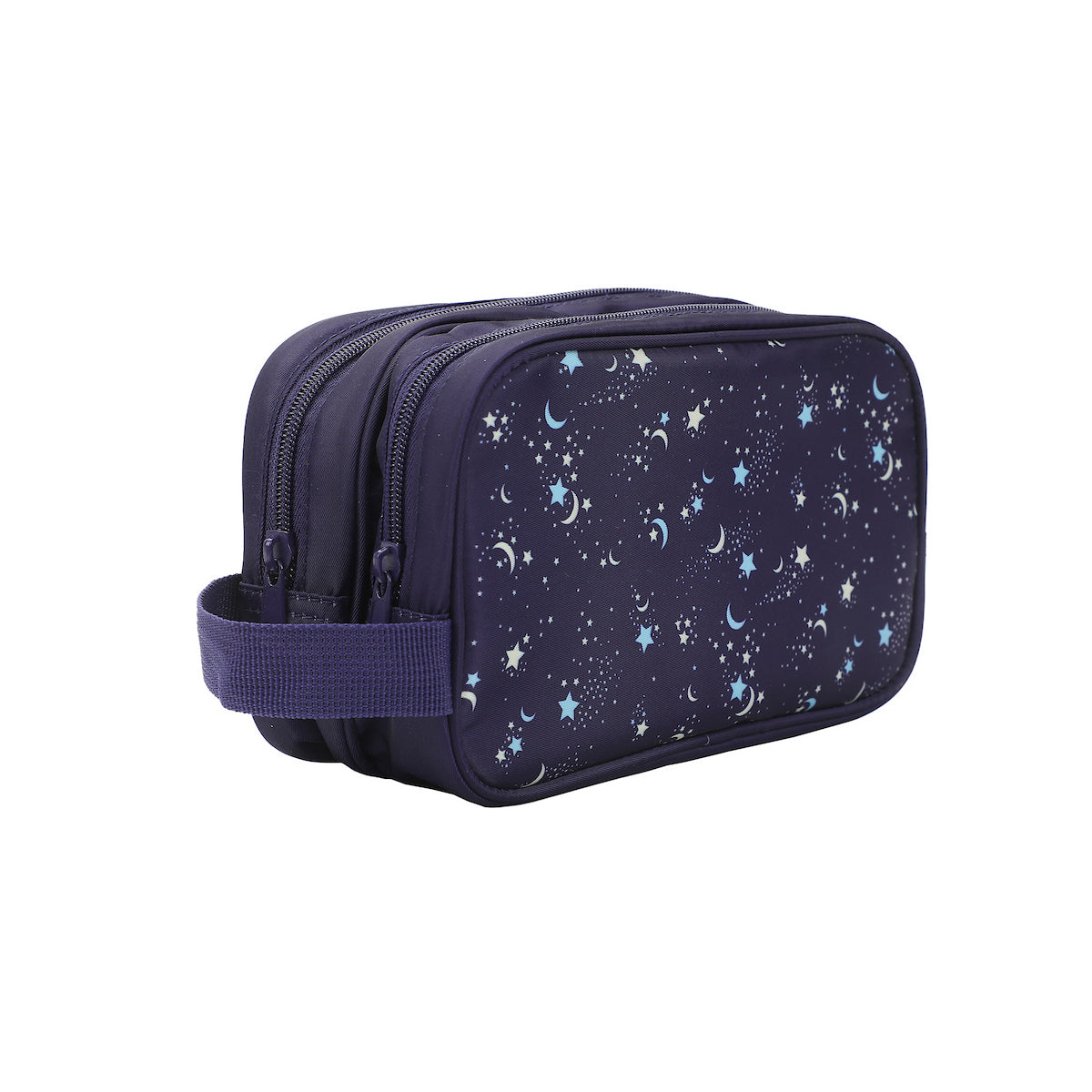 Night Sky Dual Compartment Navy Toiletry Cosmetic Kit