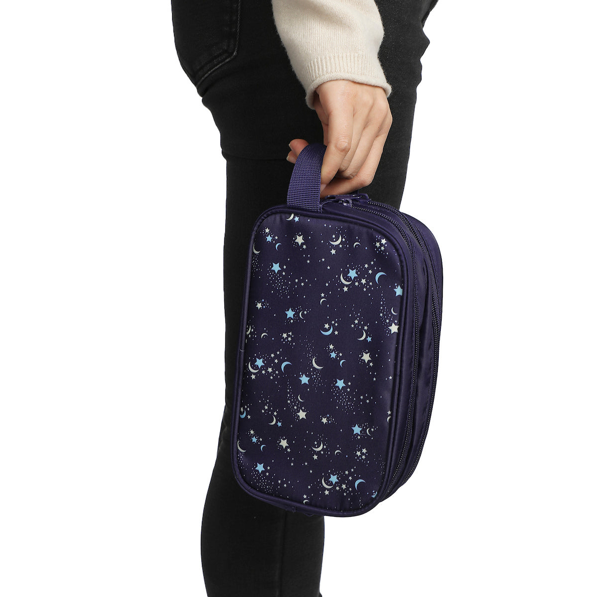 Night Sky Dual Compartment Navy Toiletry Cosmetic Kit