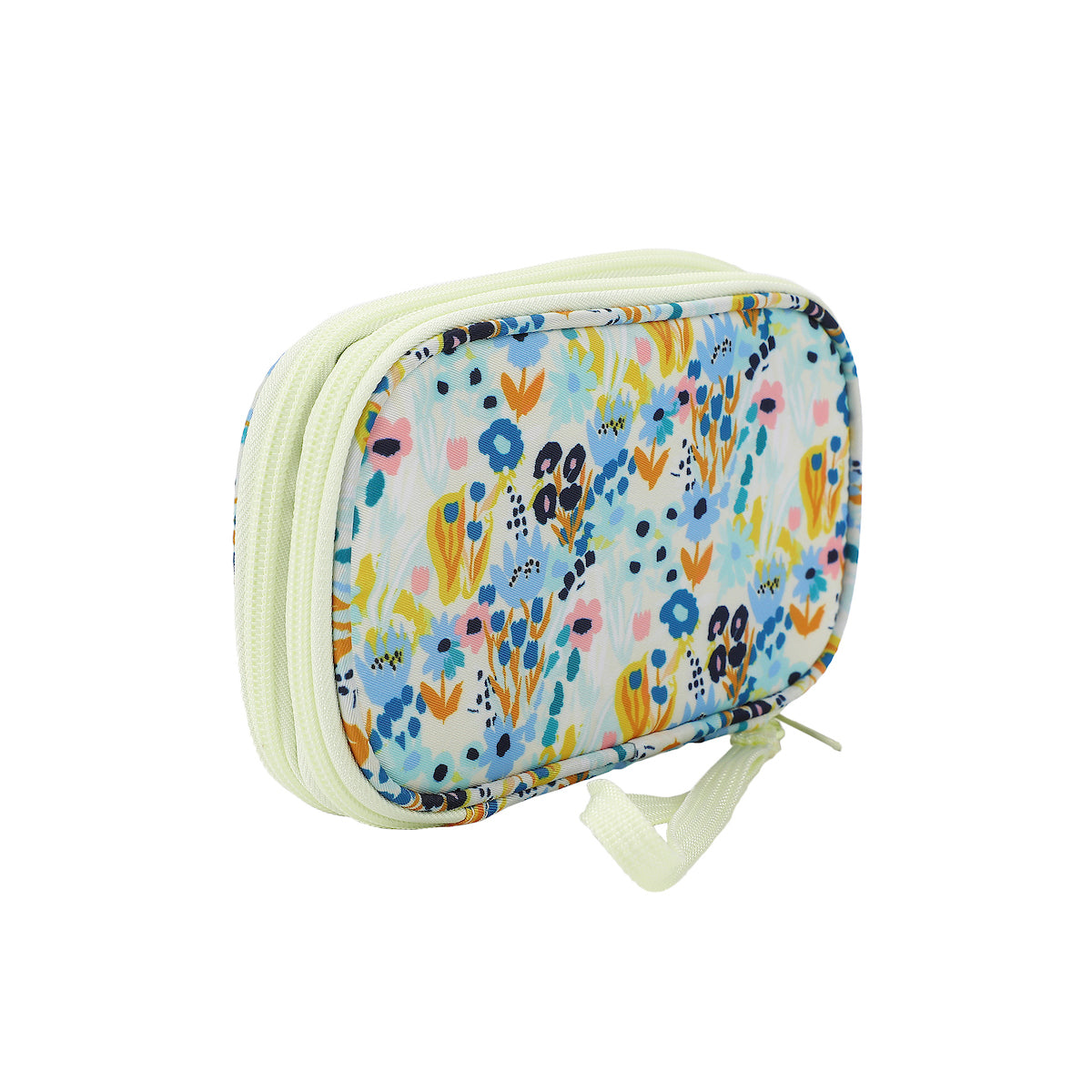 Floral Print Cream Zip-Around Tech Organizer