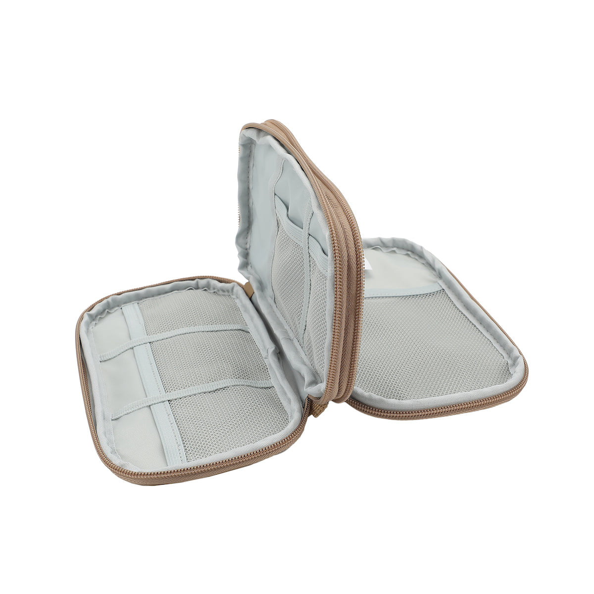 Beige Zip-Around Tech Organizer