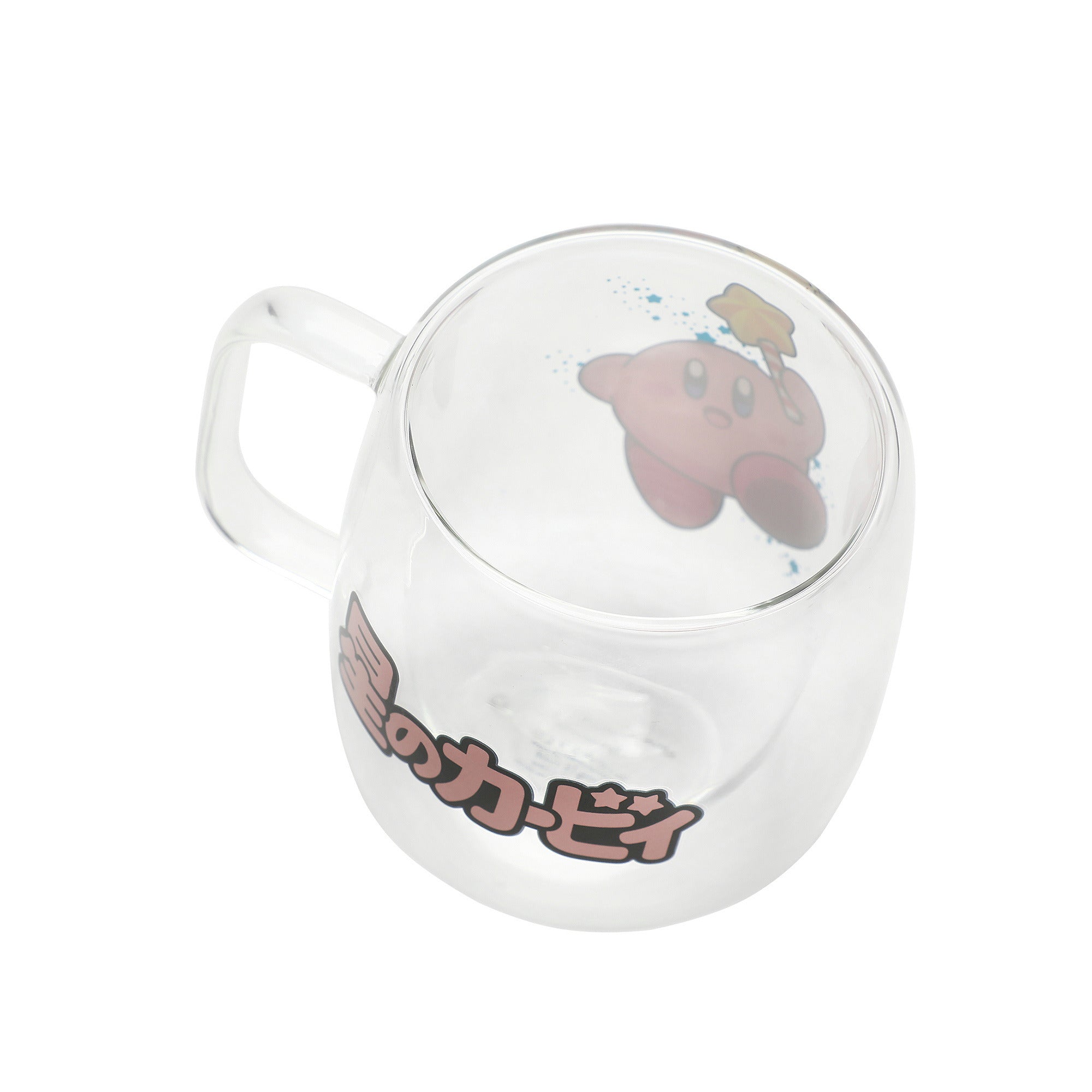 Kirby Character Print 12 oz Double Wall Glass Mug for Adult Fans & Collectors