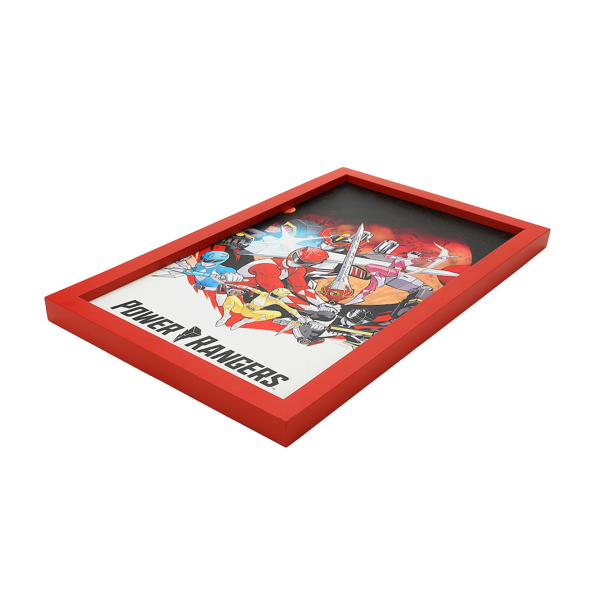 Power Rangers Action-Packed Group Shot 11" X 18" Red Wall Frame