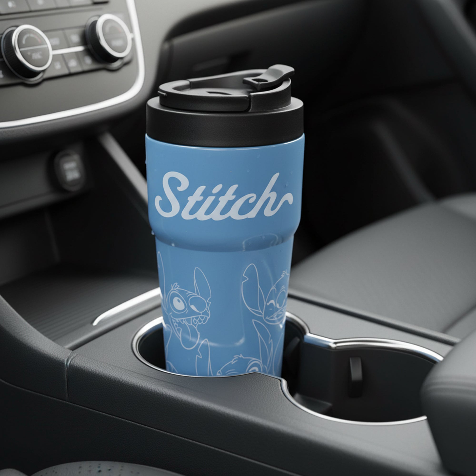 Lilo & Stitch Stitch Faces Blue 27 Oz Stainless Steel Coffee Tumbler