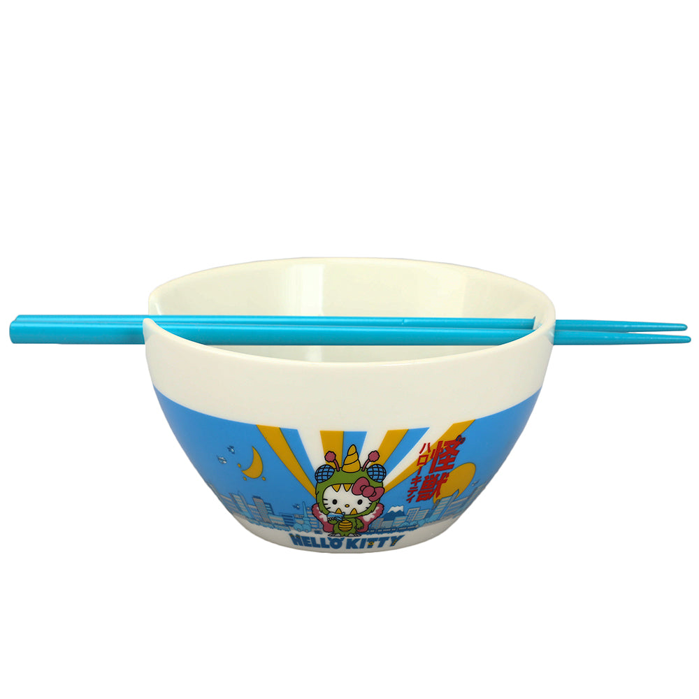 Hello Kitty Kaiju Ceramic 20 oz Ramen Bowl with Chopsticks