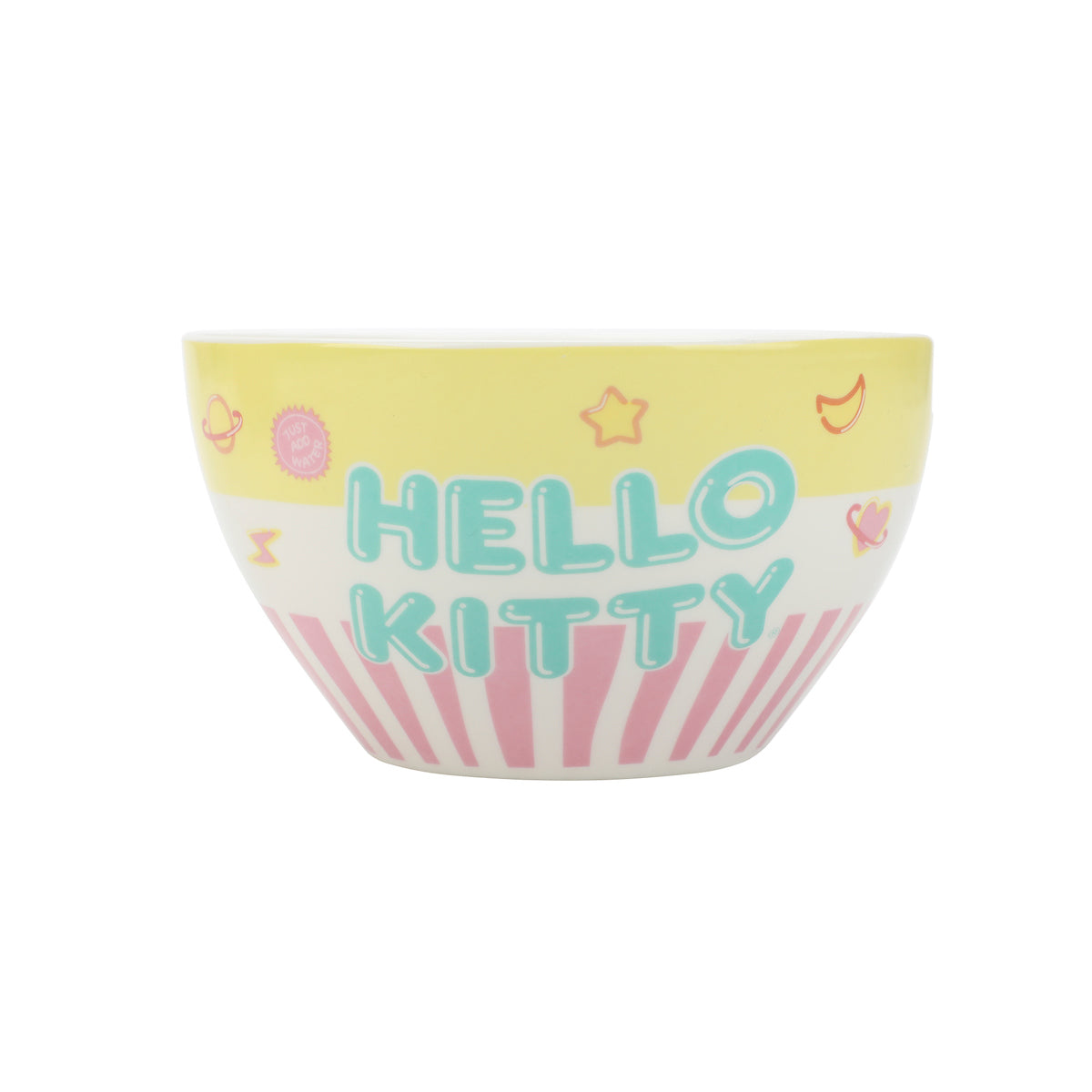 Hello Kitty Planets Stars & Rocket Ships 20 Oz Ramen Bowl With Chopsticks
