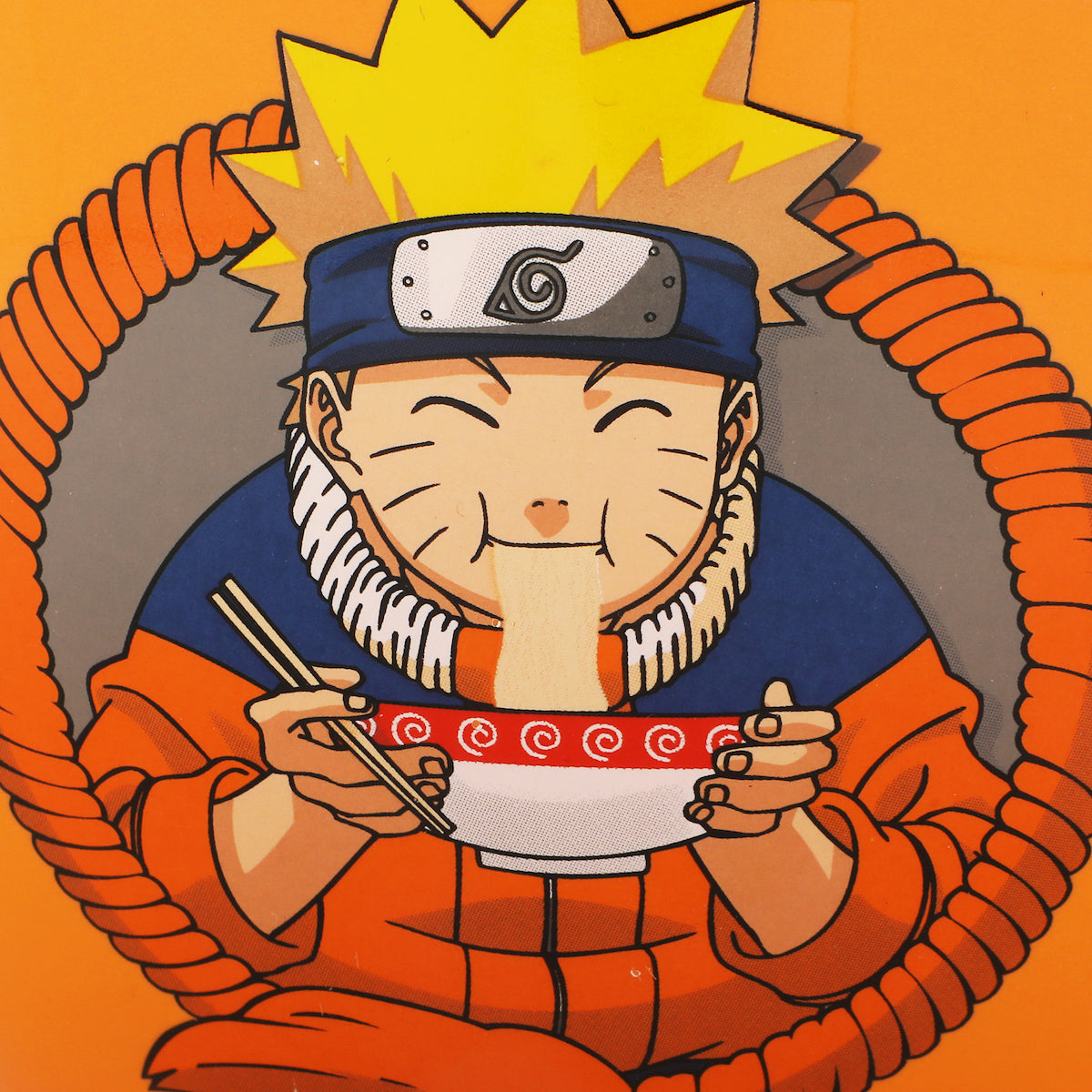 Naruto Sealing Symbol 20 Oz Orange Ramen Bowl With Spoon & Chopsticks