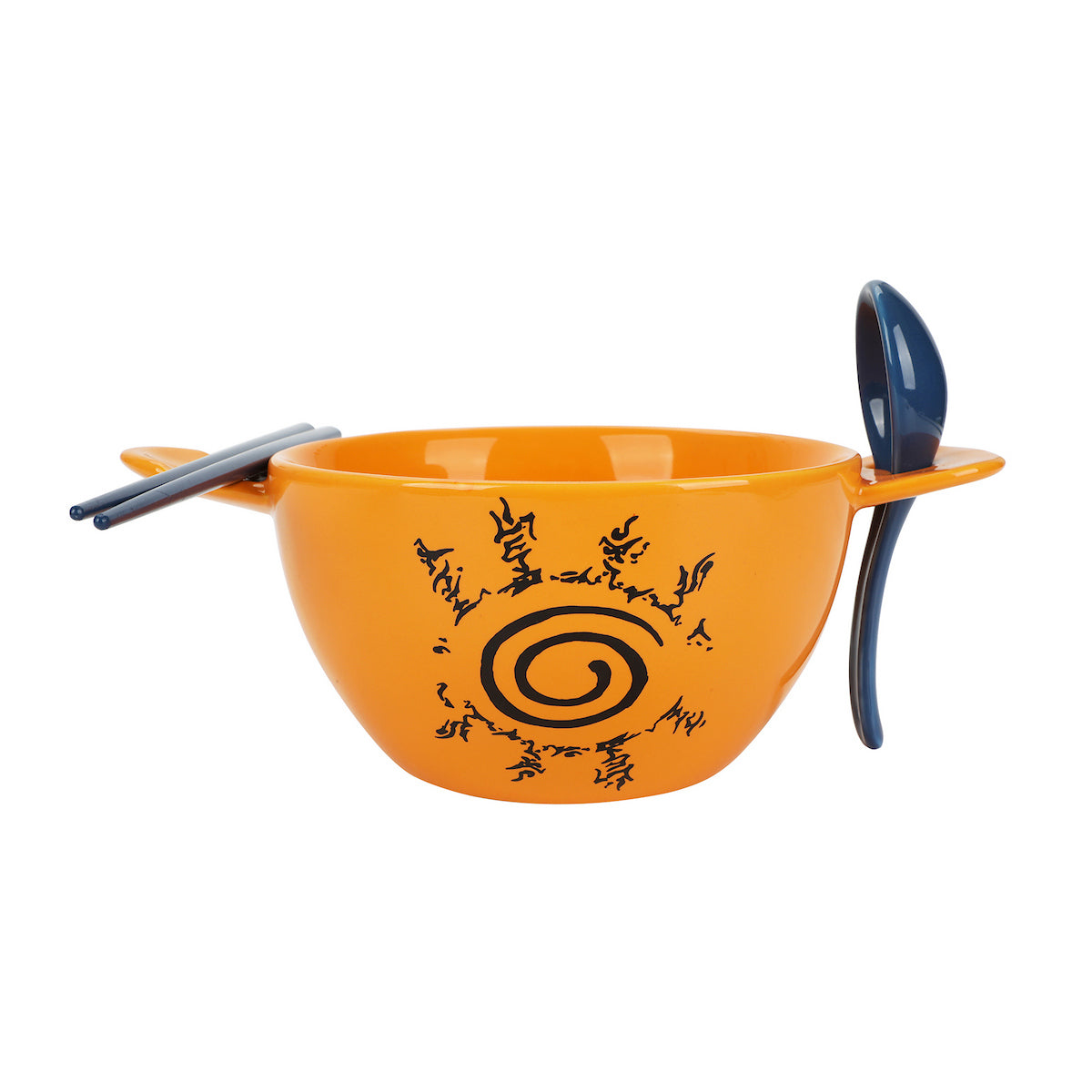 Naruto Sealing Symbol 20 Oz Orange Ramen Bowl With Spoon & Chopsticks