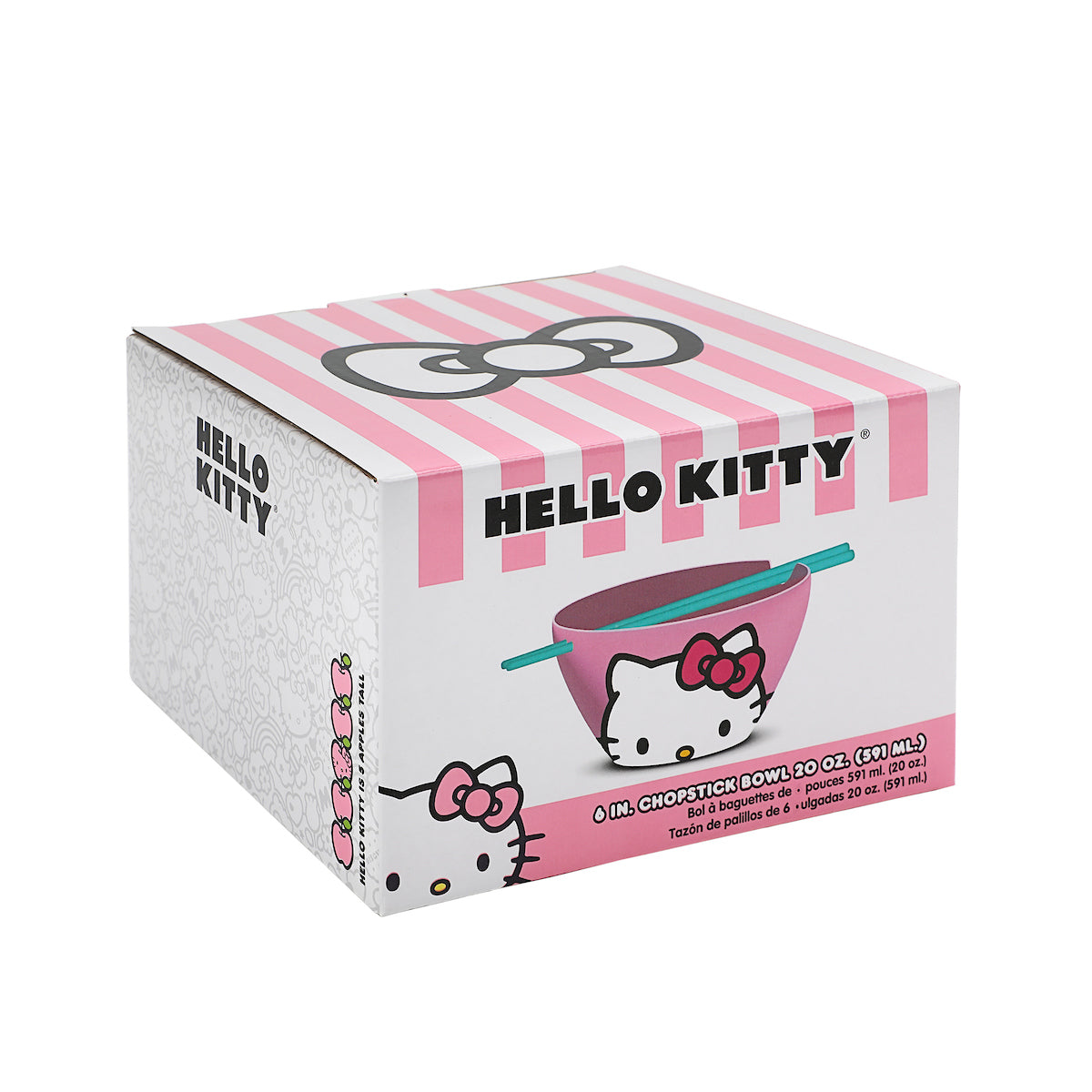 Hello Kitty Big Face 20 Oz Pink Ramen Bowl With Chopsticks