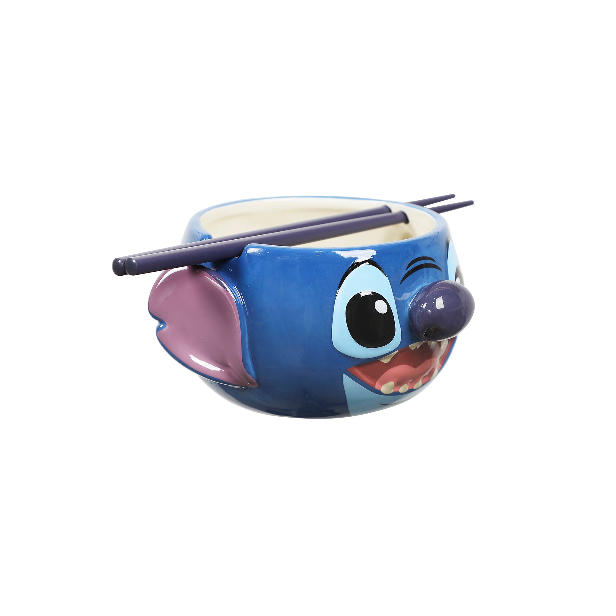 Lilo & Stitch Stitch Head 33 Oz Sculpted Ceramic Ramen Bowl With Chopsticks