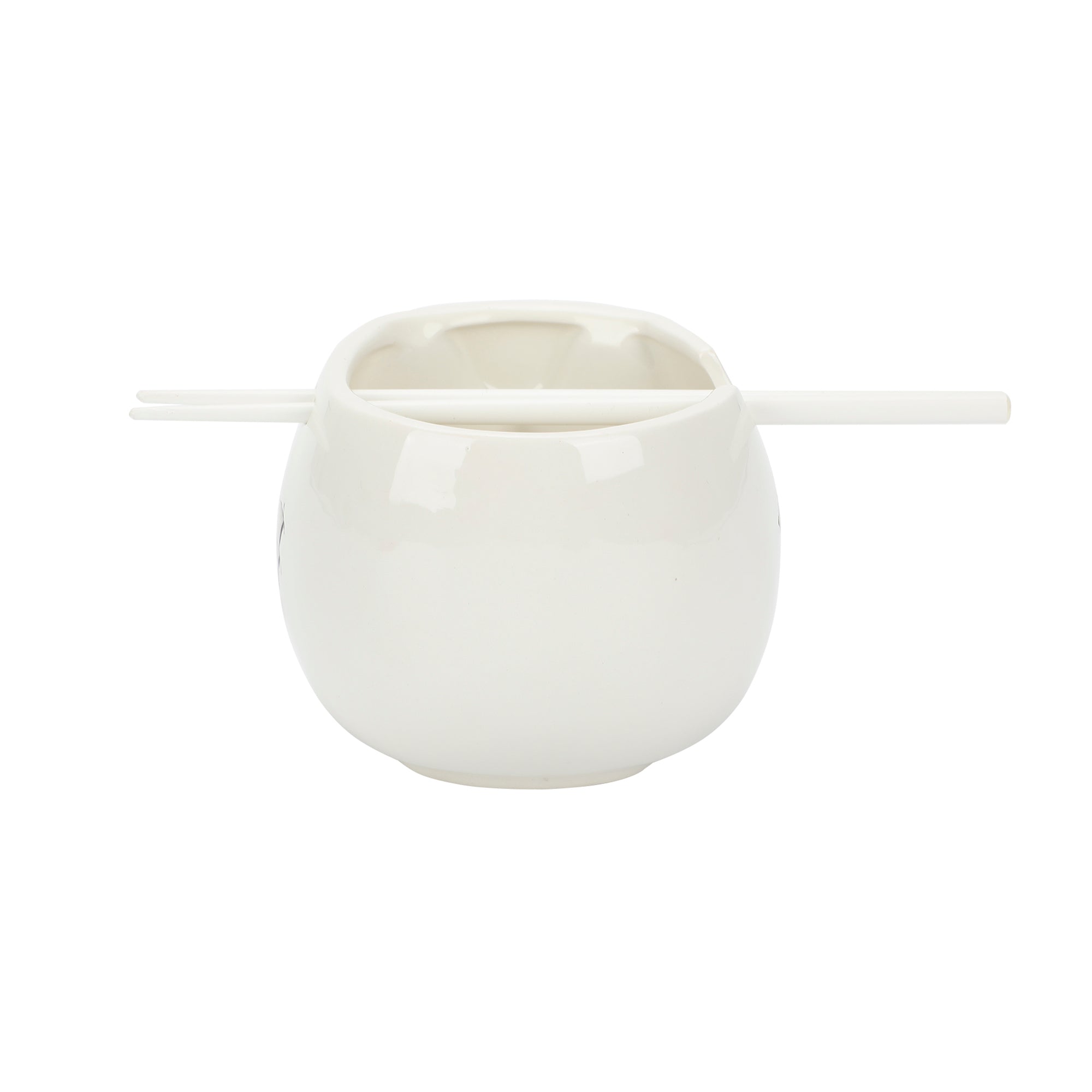 Nightmare Before Christmas Jack Skellington White 33 Oz Sculpted Ceramic Ramen Bowl With Chopsticks