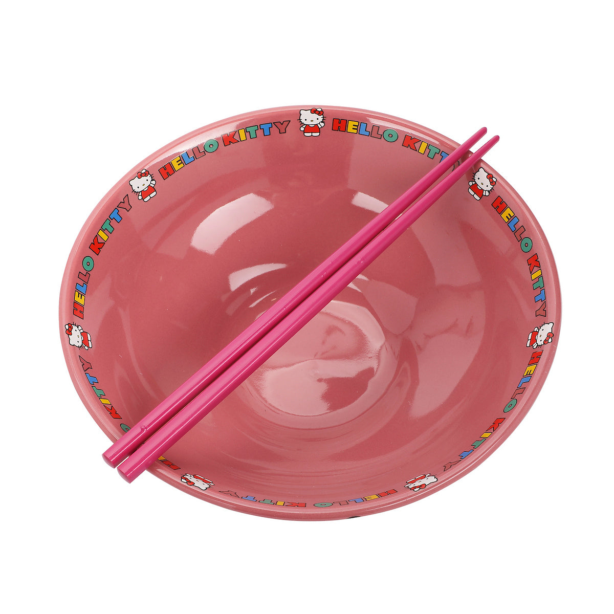 Hello Kitty Character Ceramic 30 Oz Ramen Bowl With Chopsticks