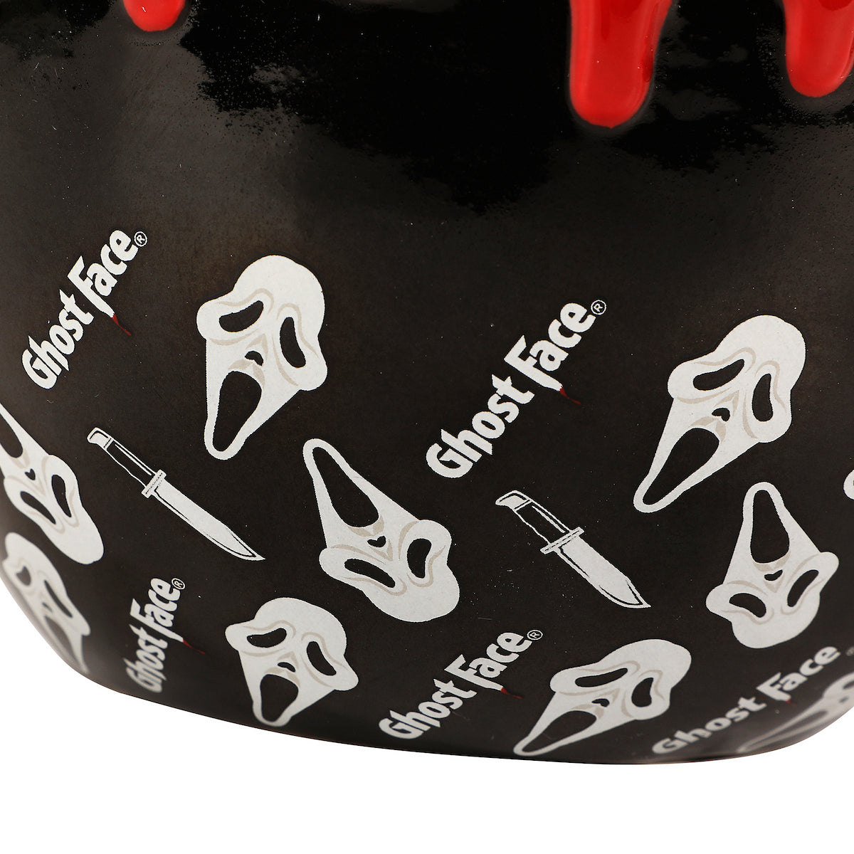 Ghostface Mask All-Over Print Black Sculpted Ceramic Ramen Bowl