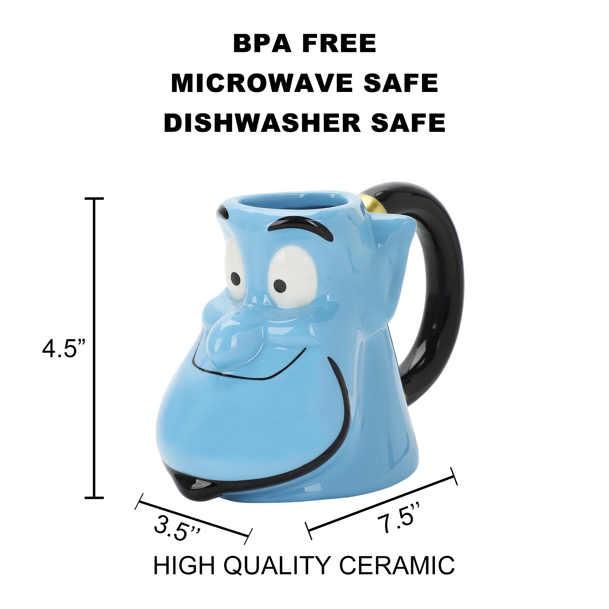 Disney Aladdin Genie 18 Oz Sculpted Ceramic Mug