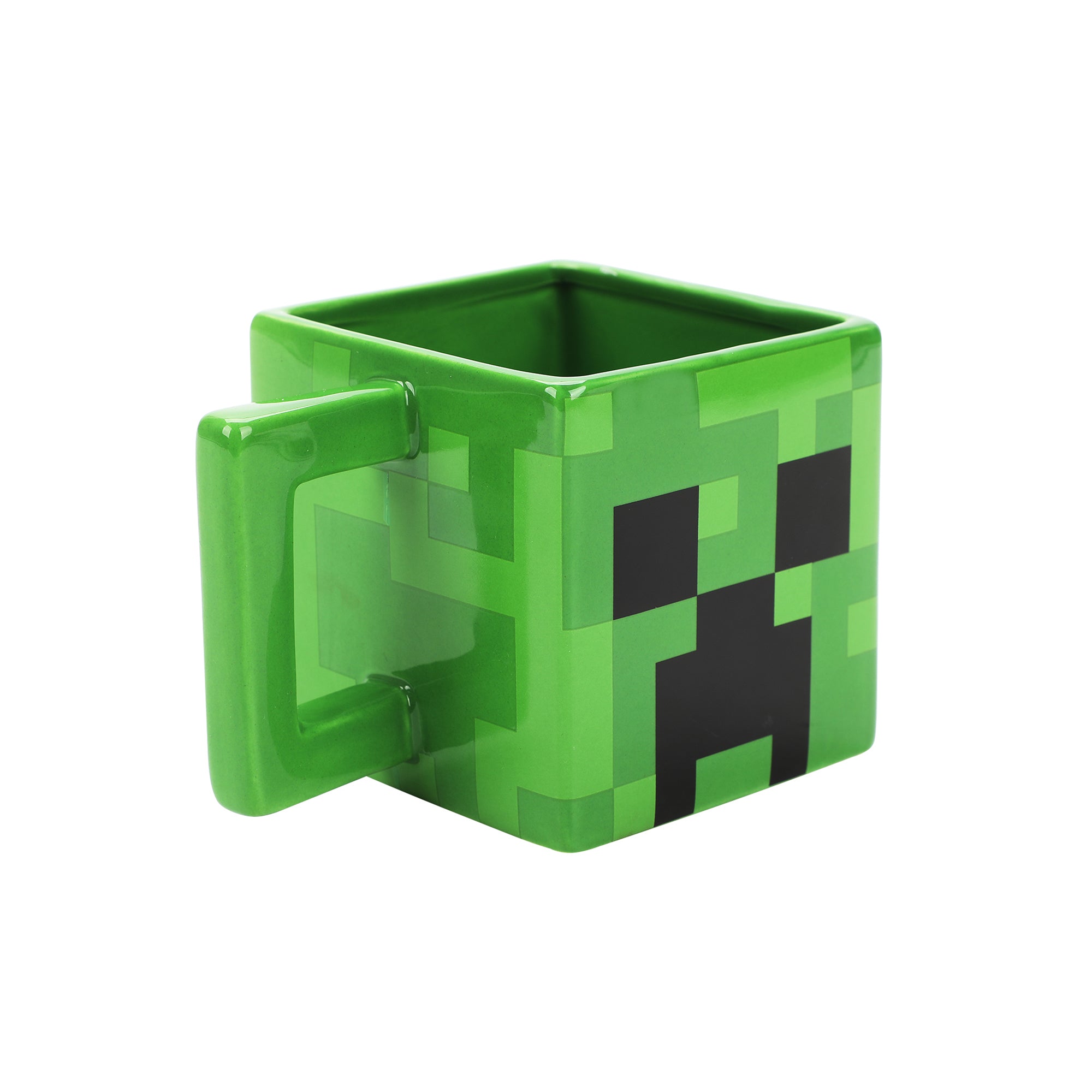 Minecraft Creeper Green 16 Oz Sculpted Square Ceramic Mug