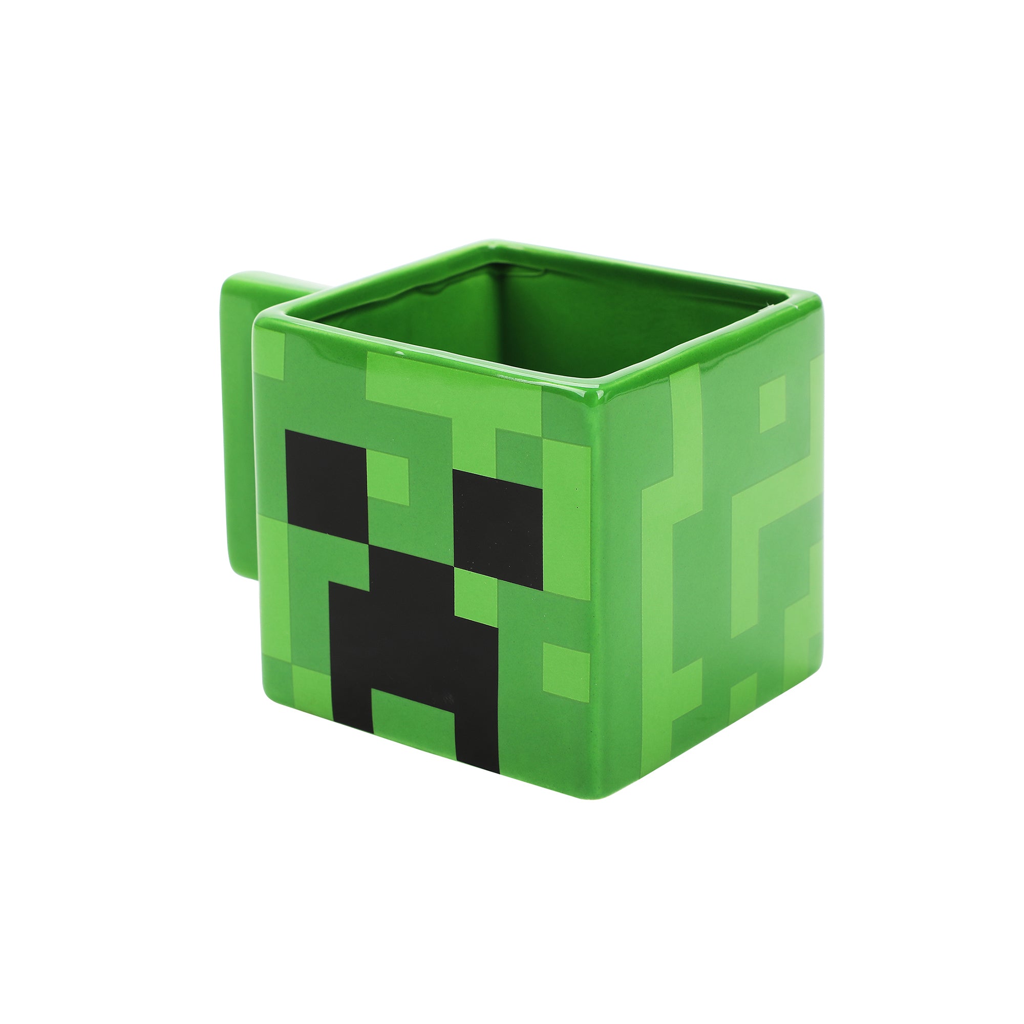 Minecraft Creeper Green 16 Oz Sculpted Square Ceramic Mug