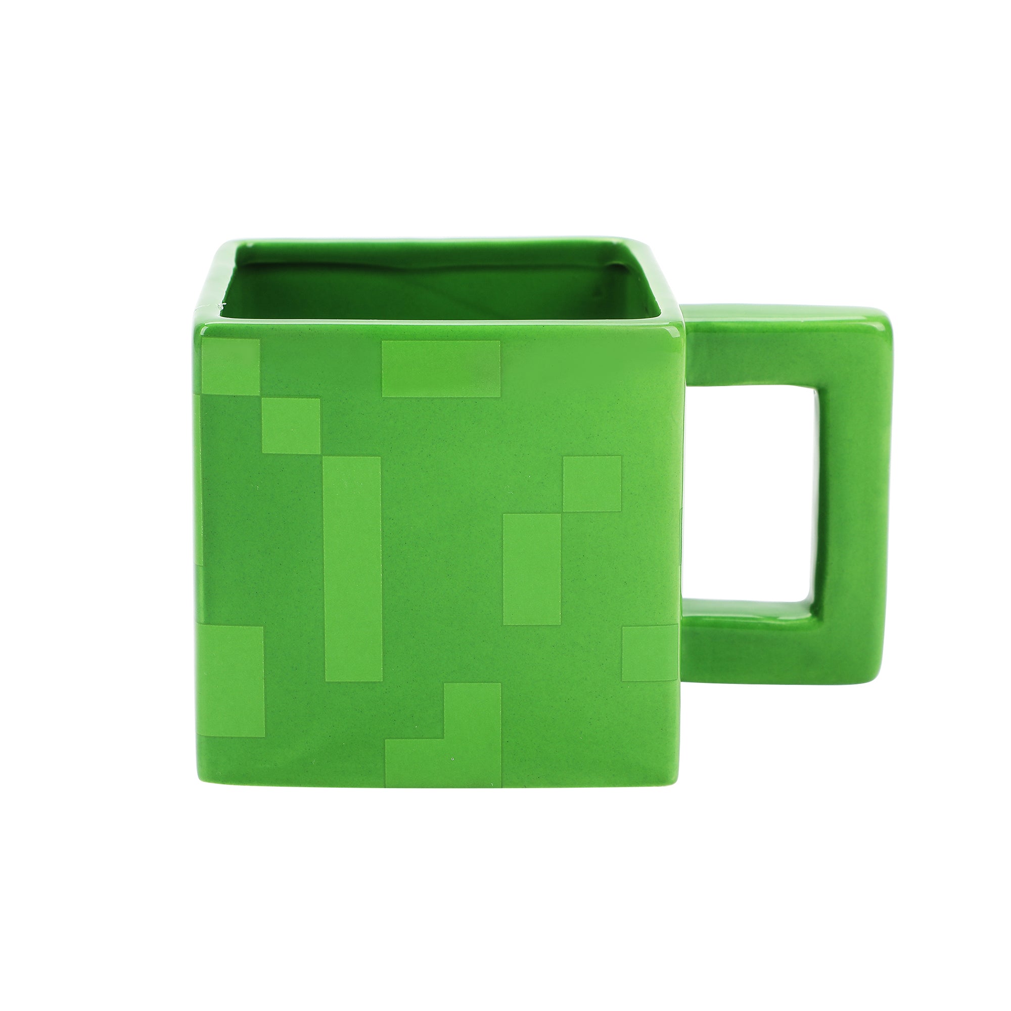 Minecraft Creeper Green 16 Oz Sculpted Square Ceramic Mug