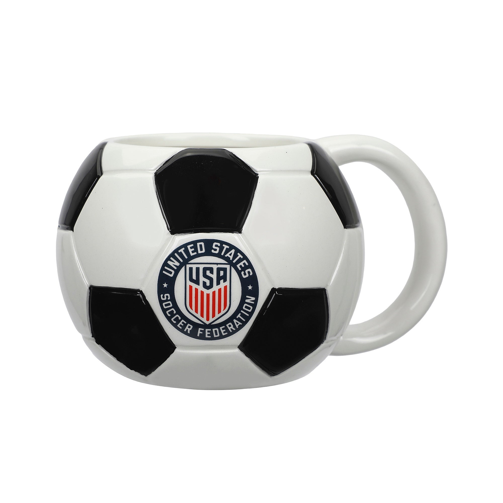 United States Soccer Federation 18 oz Sculpted Soccer Ball Ceramic Coffee Mug