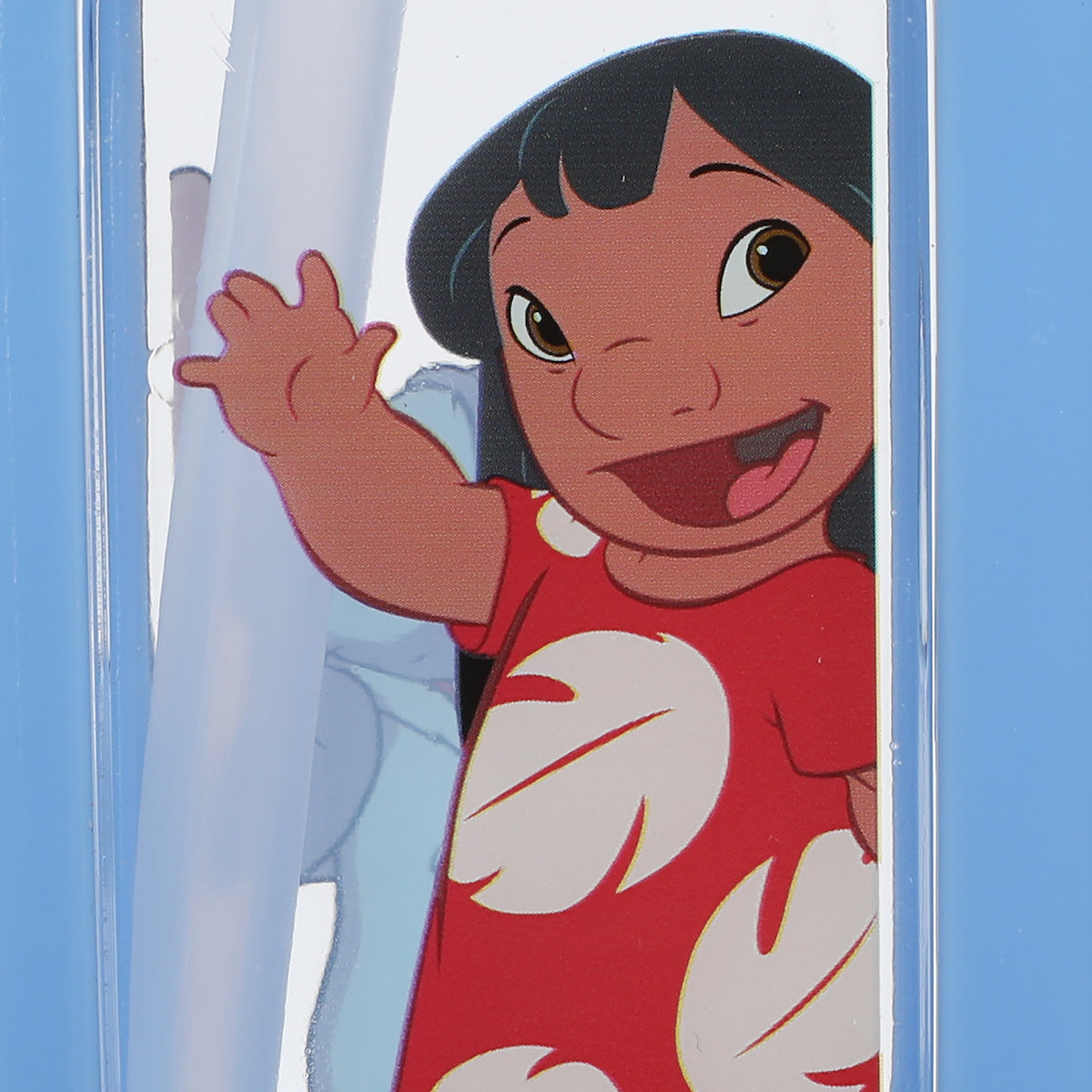 Lilo & Stitch Waving Characters 24 oz Blue Square Plastic Water Bottle