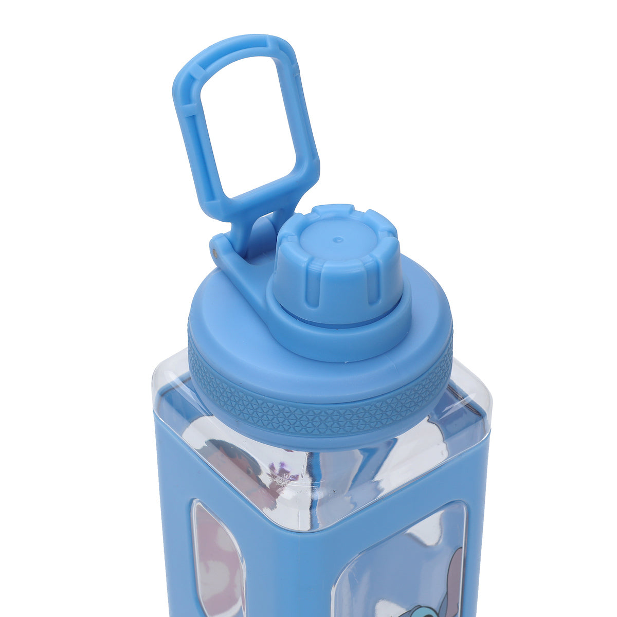 Lilo & Stitch Waving Characters 24 oz Blue Square Plastic Water Bottle