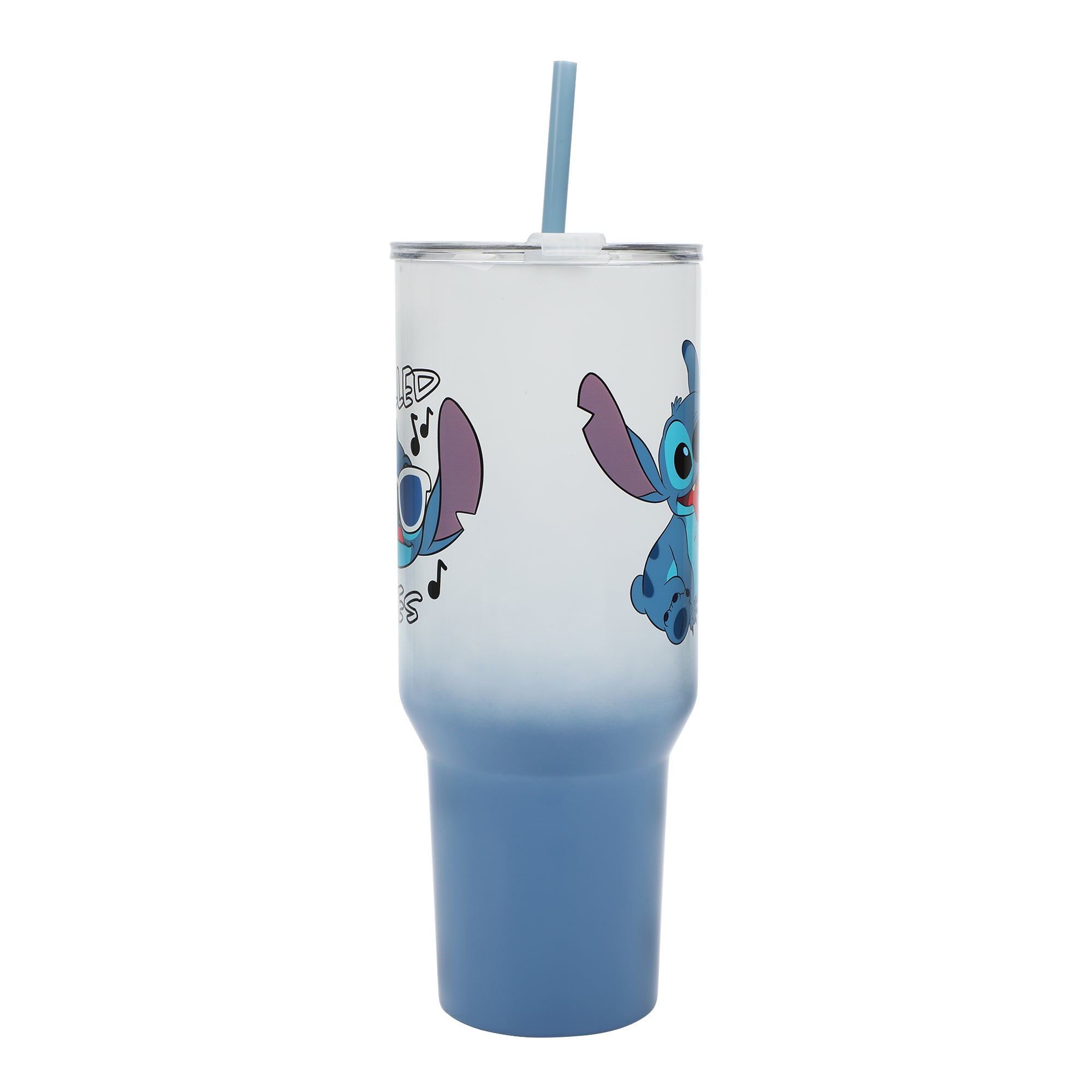 Bioworld Disney Stitch “Chilled Vibes” Vacuum Insulated 40 Oz. Stainless Steel Tumbler with Leak-Proof Lid & Easy Carry Handle for Travel or Home