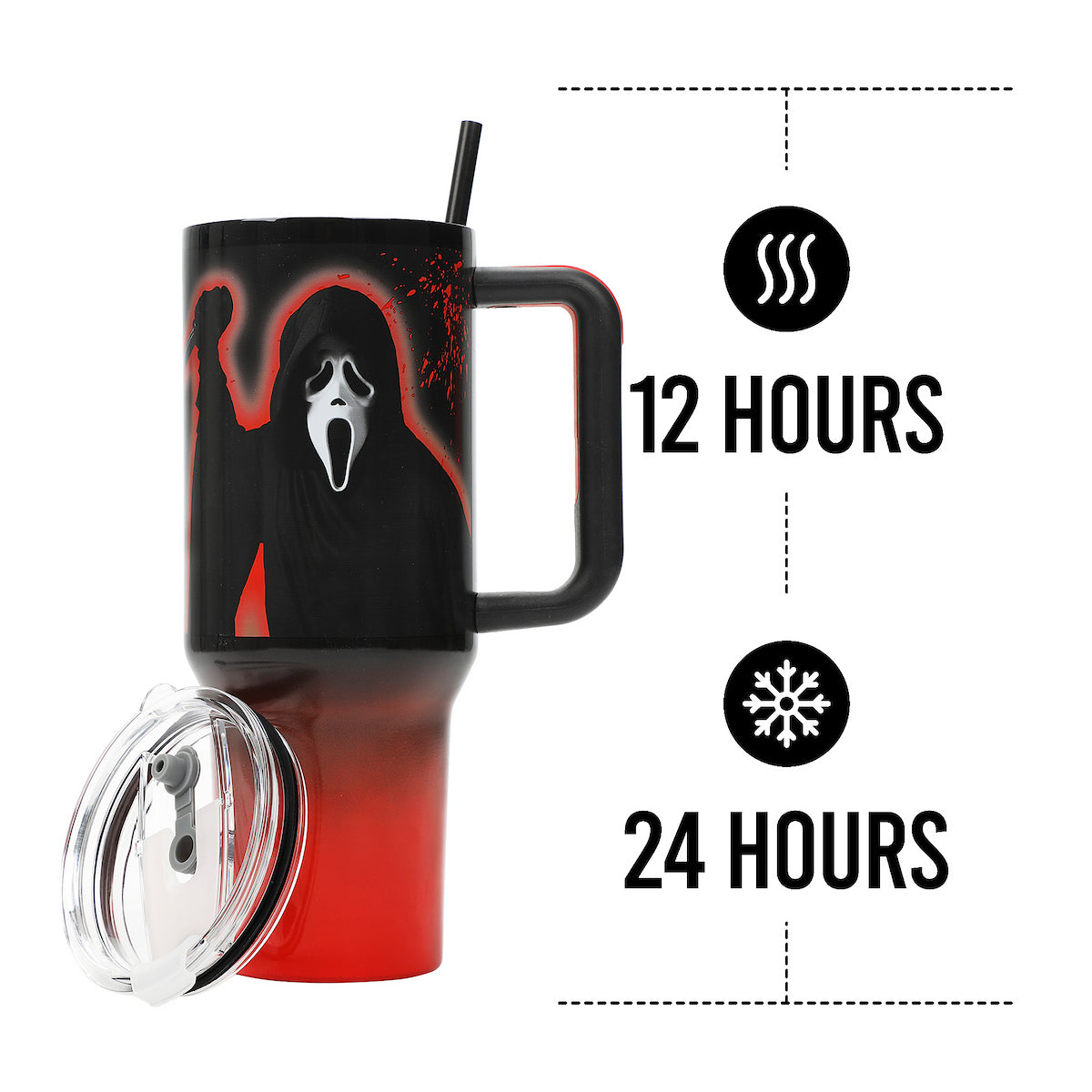 Ghost Face Black & Orange Ombre 40 Oz Stainless Steel Tumbler